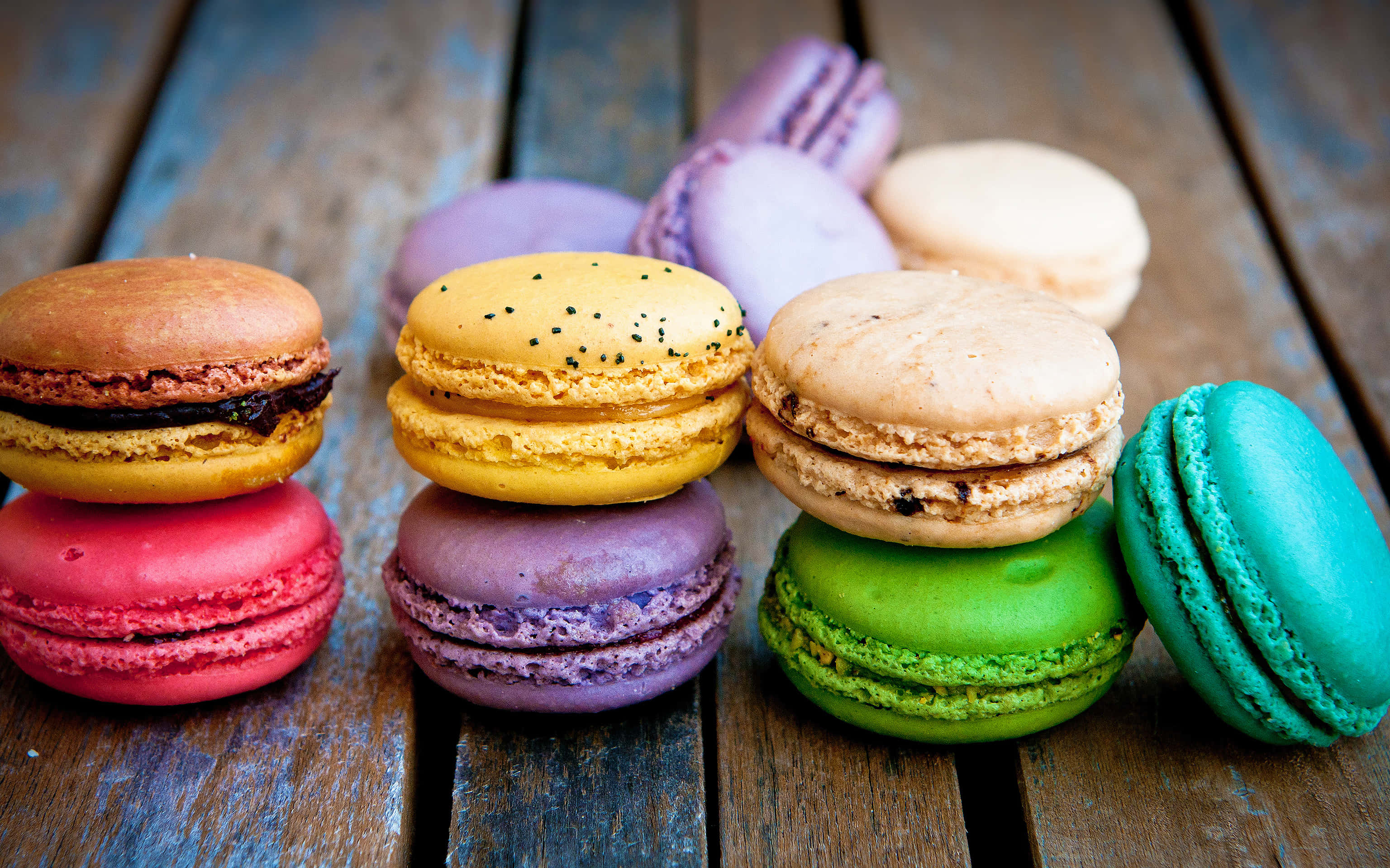 Macaron, wooden planks, rustic wooden, 2K Desktop Wallpaper