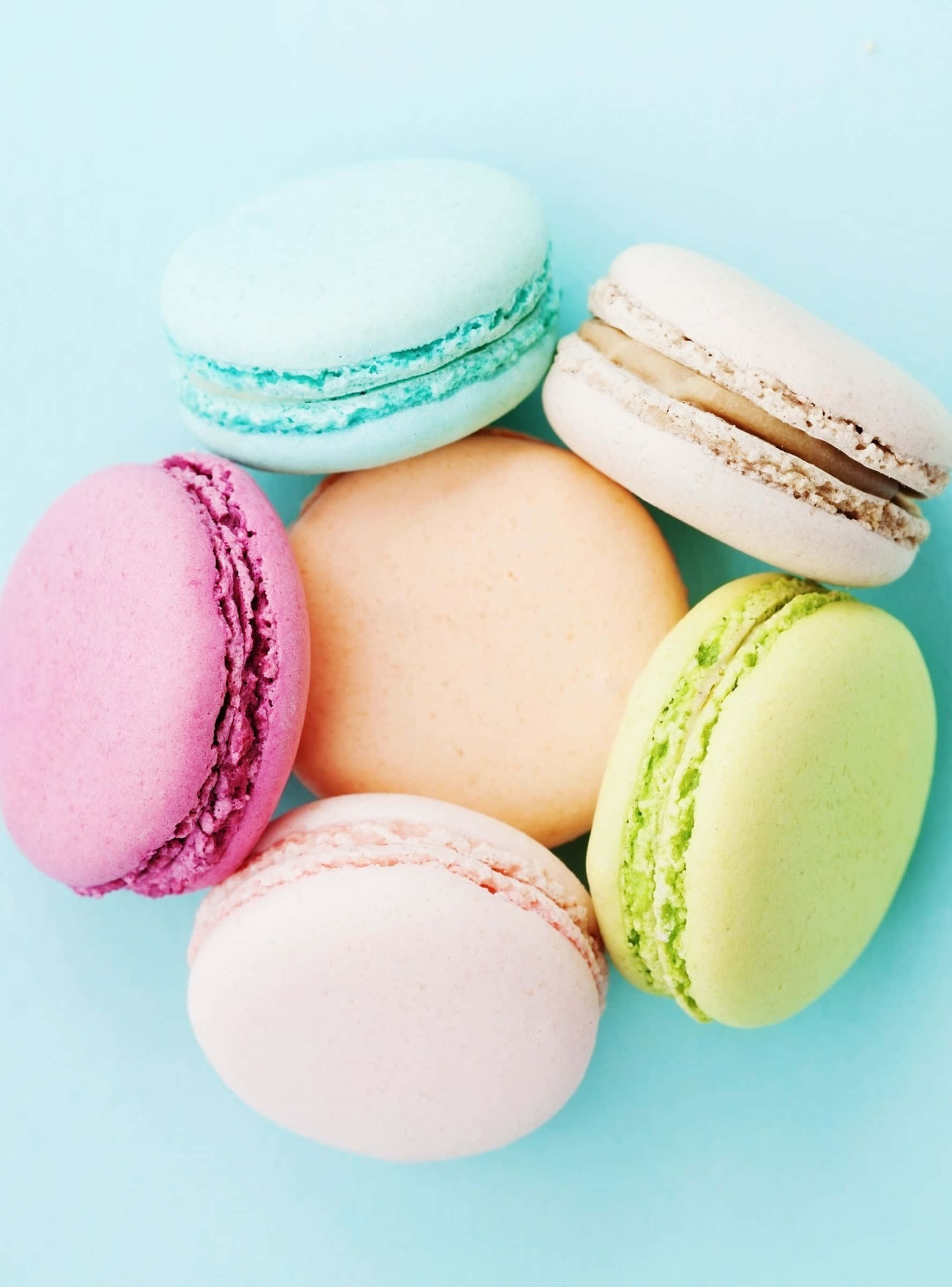 pastel colored french macaron, pink, peach, Full HD Phone Wallpaper