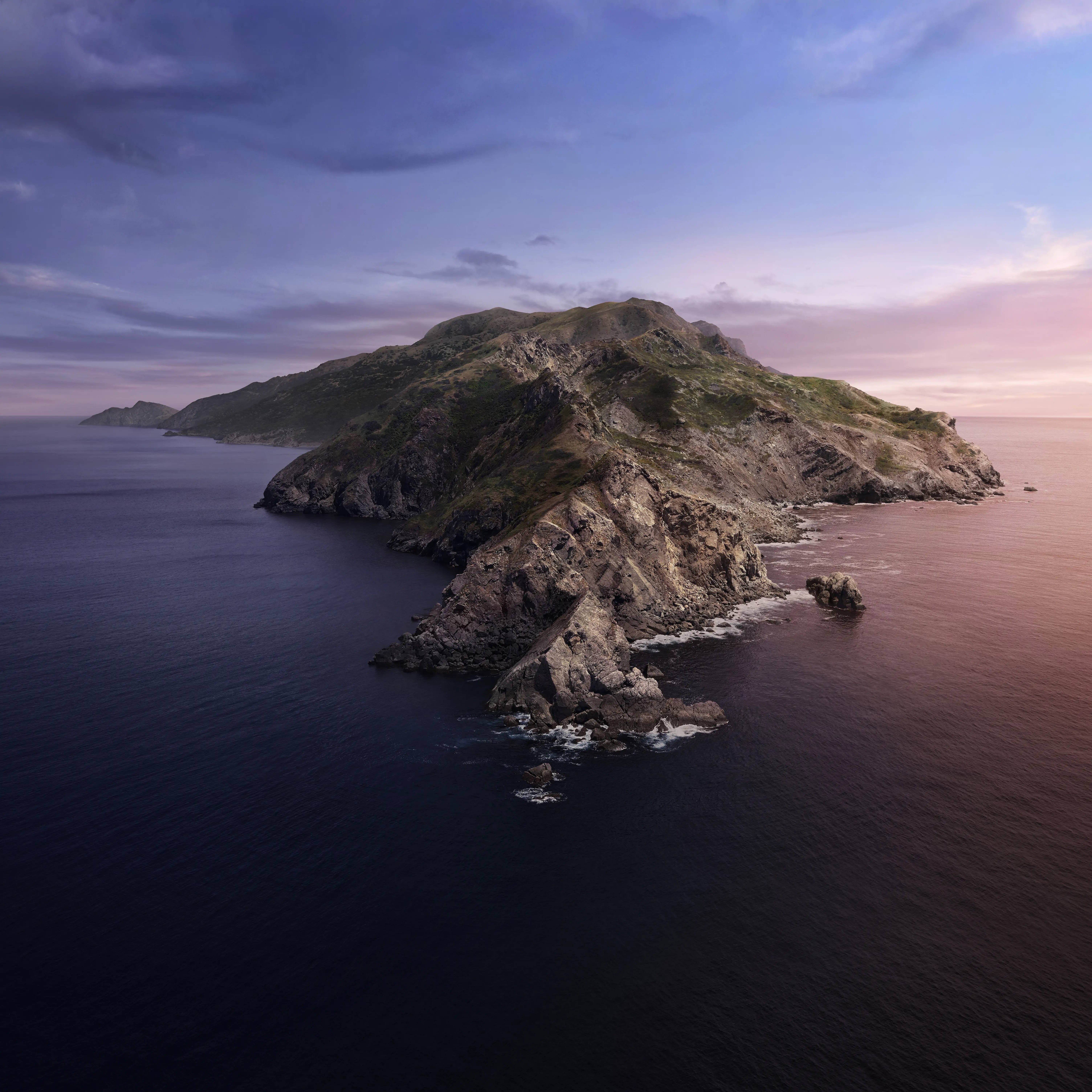 MacBook Air 4K, snaking island, twilight sky, 5K Desktop Wallpaper