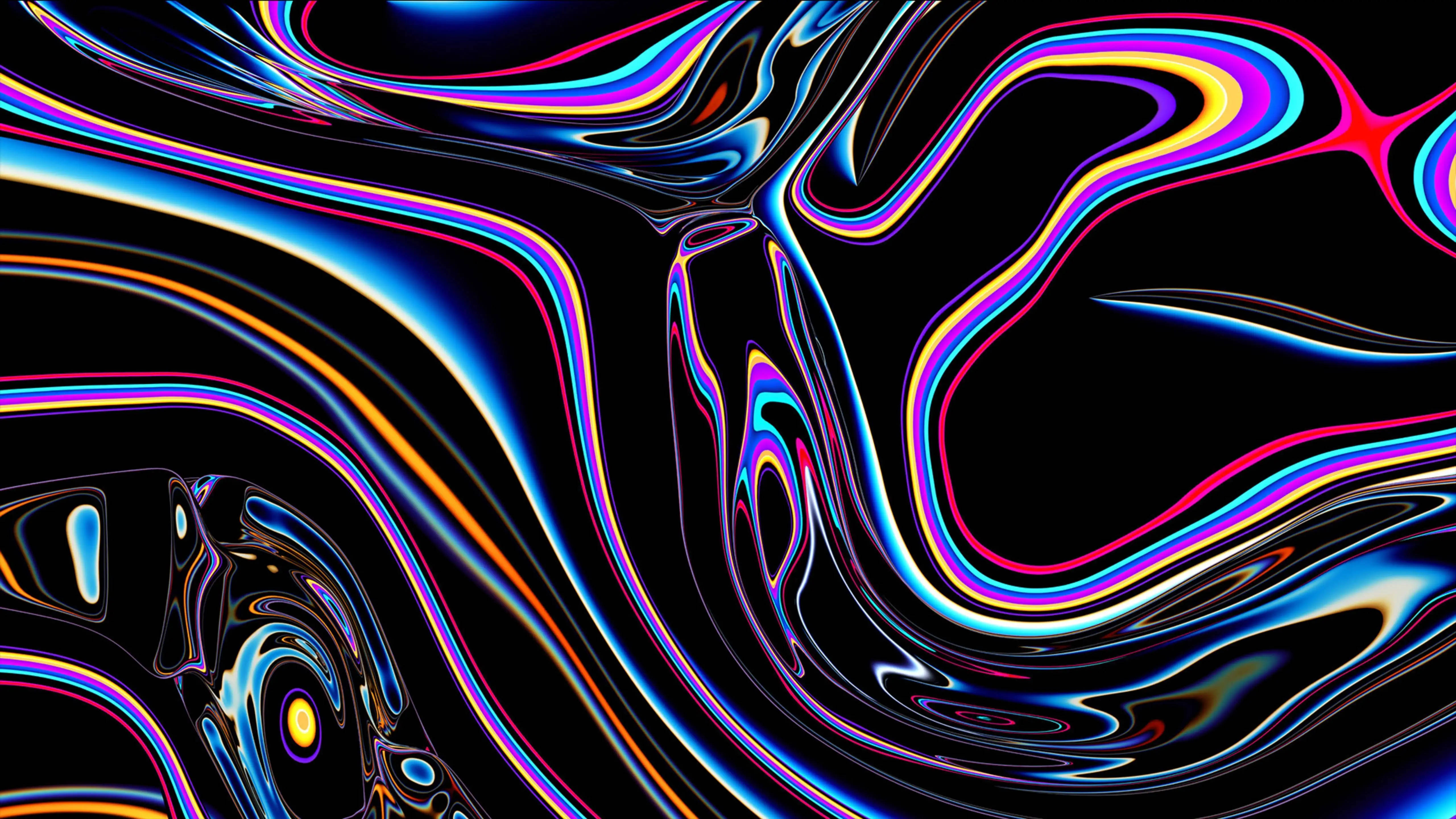 MacBook Air 4K, neon ribbons, liquid light, 5K Desktop Wallpaper