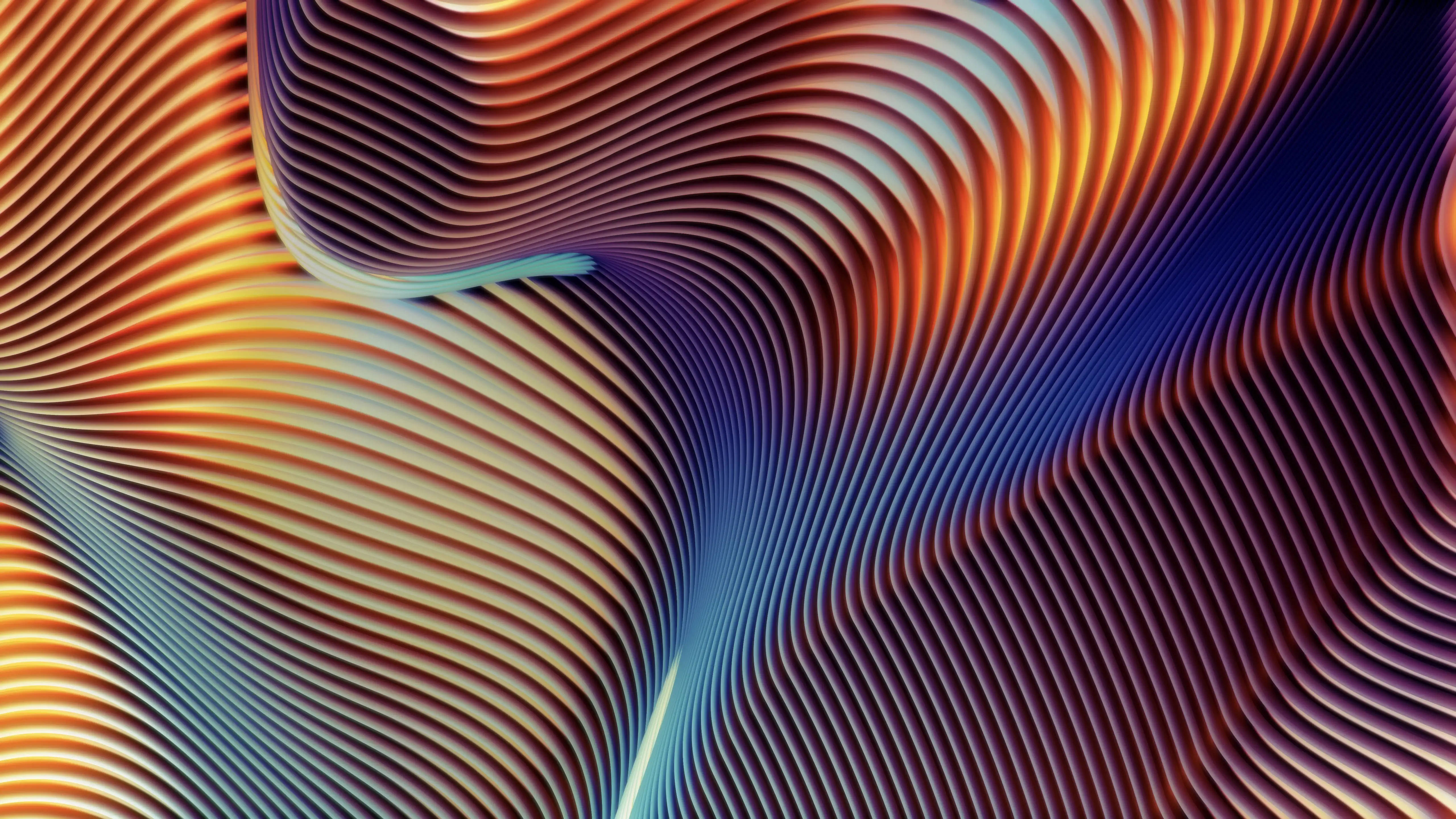 MacBook Air 4K, orange, blue, 5K Desktop Wallpaper