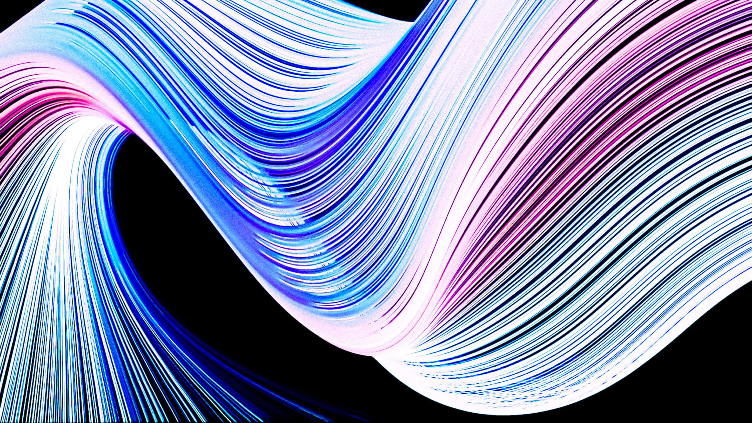 Macbook Air M2, vibrant blue, pink light streaks, 2K Desktop Wallpaper