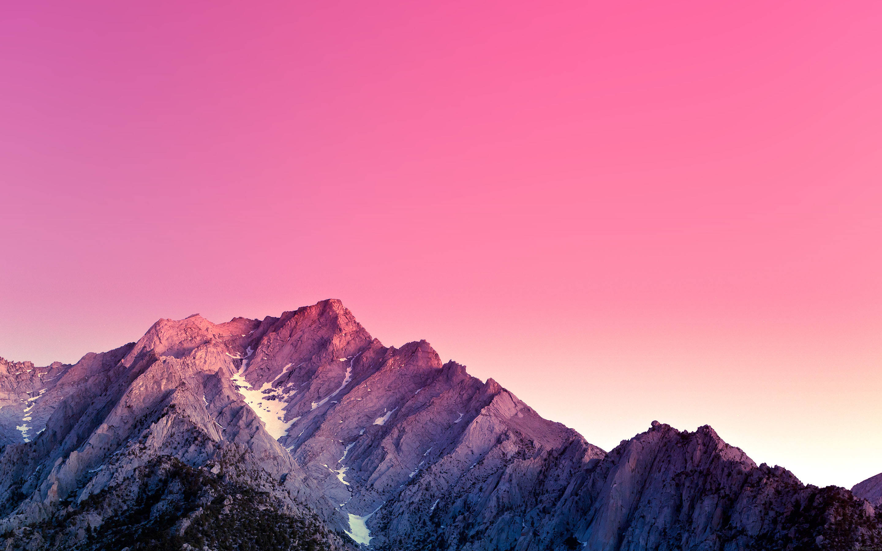 Macbook Air, Pink Sky, jagged mountain range, 2K Desktop Wallpaper
