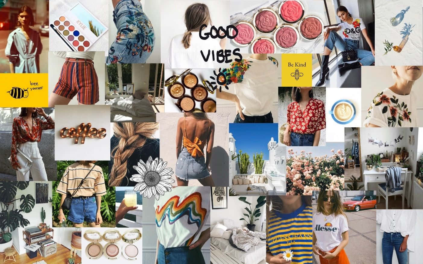 Macbook, collage, colorful clothing, HD Desktop Wallpaper