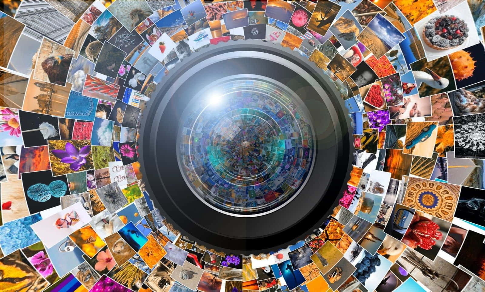 Macbook Collage, three Macbooks, swirling mosaic, HD Desktop Wallpaper