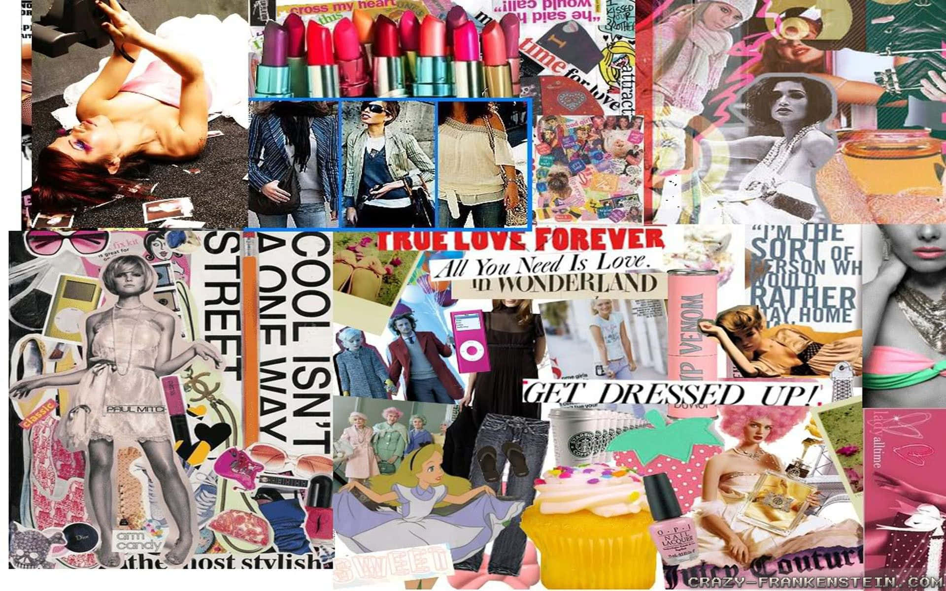 Macbook Collage, chaotic colorful grid, fashion photos, Full HD Desktop Wallpaper