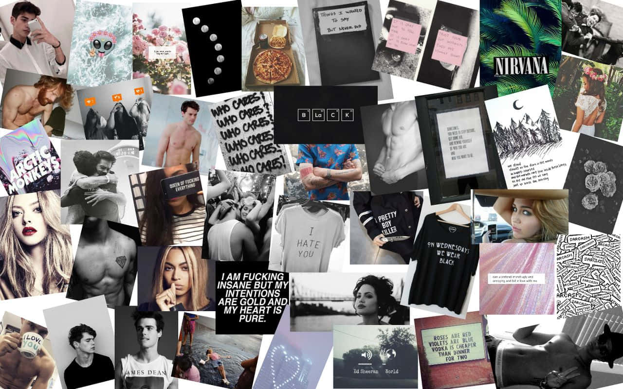Macbook Collage, pop culture icons, music bands, HD Desktop Wallpaper