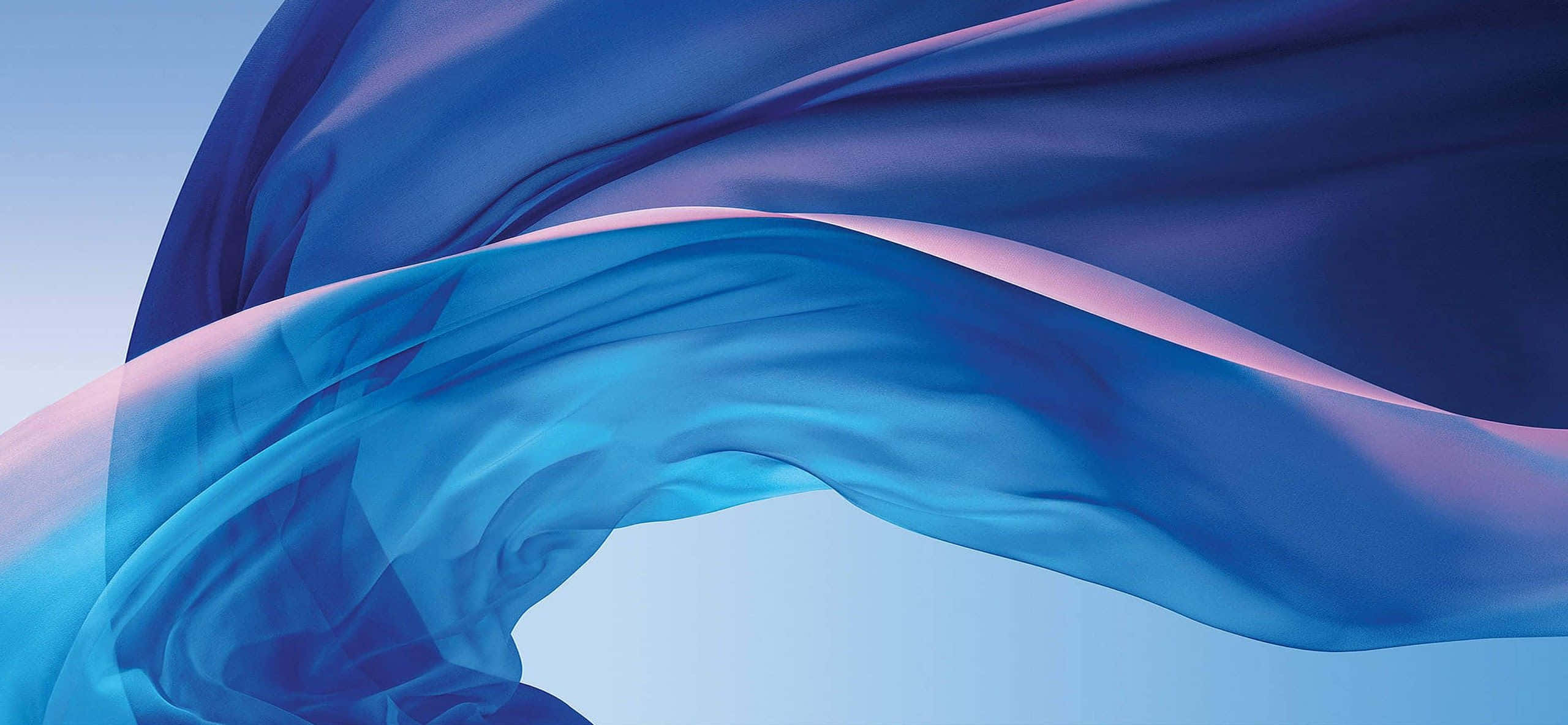 Macbook Default, blue fabric, pink highlights, 2K Desktop Wallpaper