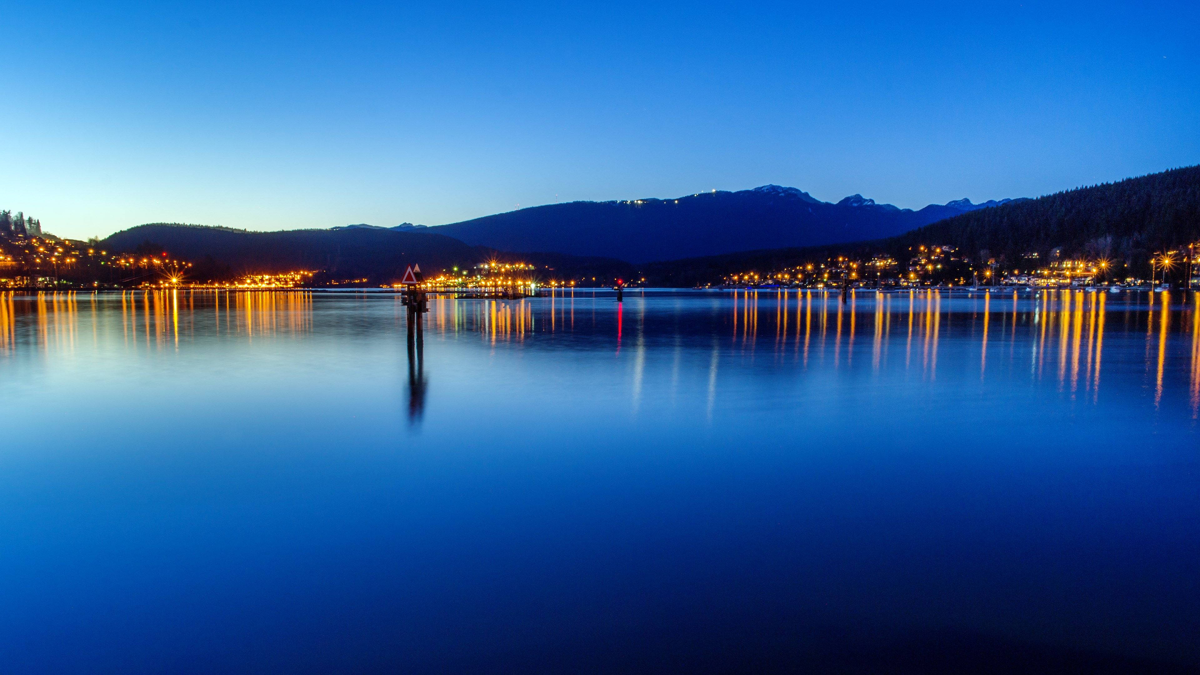 Macbook Pro 4K, blue sea, twilight lake, 4K Desktop Wallpaper