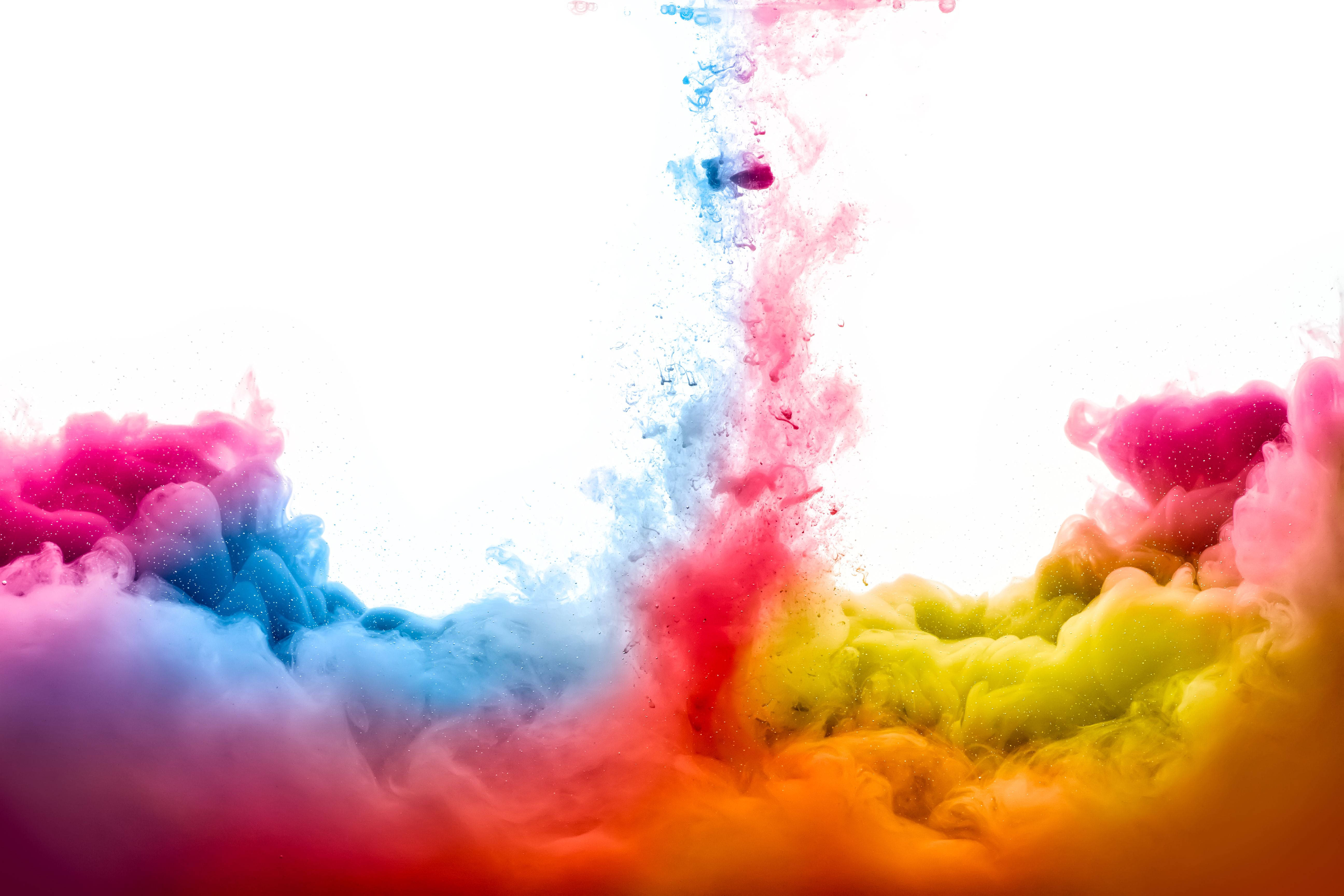 Macbook Pro 4K, colorful smoke, vibrant colored inks, 5K Desktop Wallpaper