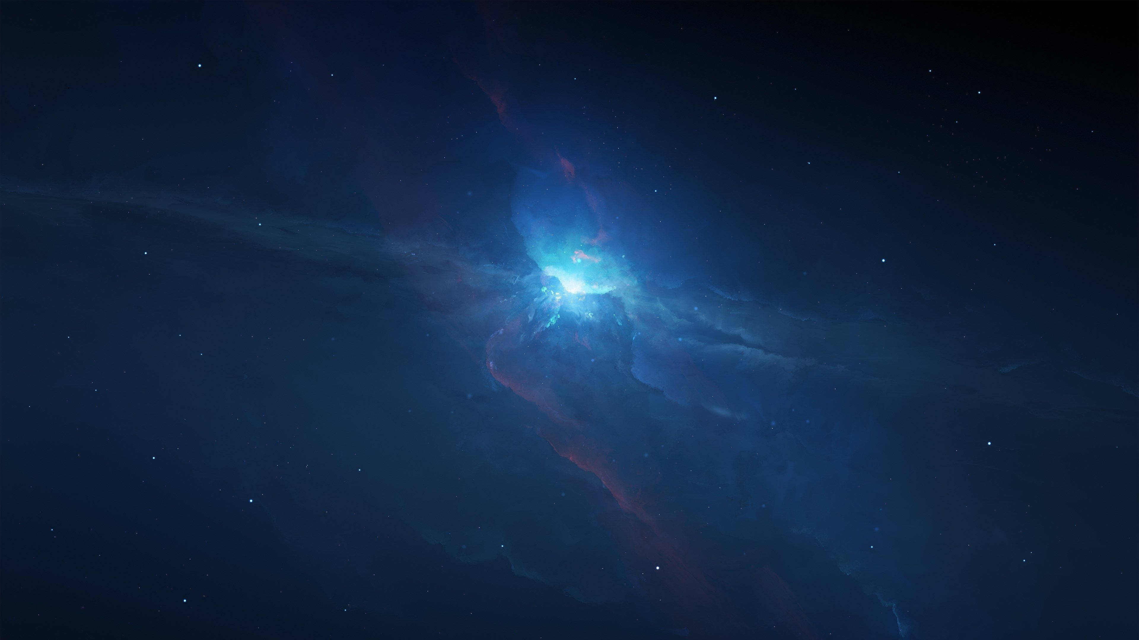 Macbook Pro 4K, night sky, blue nebula, 4K Desktop Wallpaper
