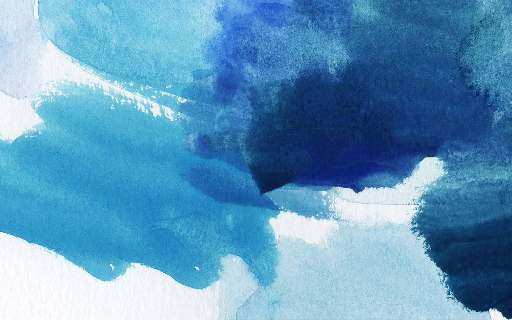 abstract blue watercolor, deep and light blue, white textured paper, HD Desktop Wallpaper