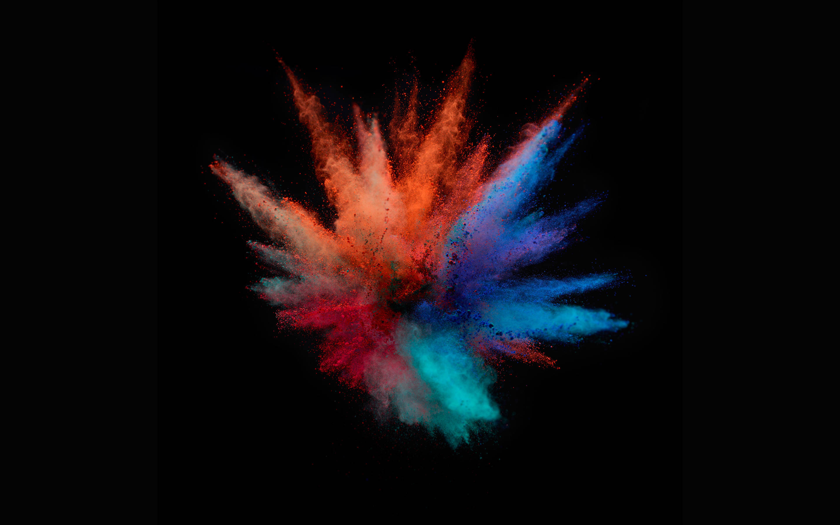 MacBook Pro, orange, blue, 2K Desktop Wallpaper