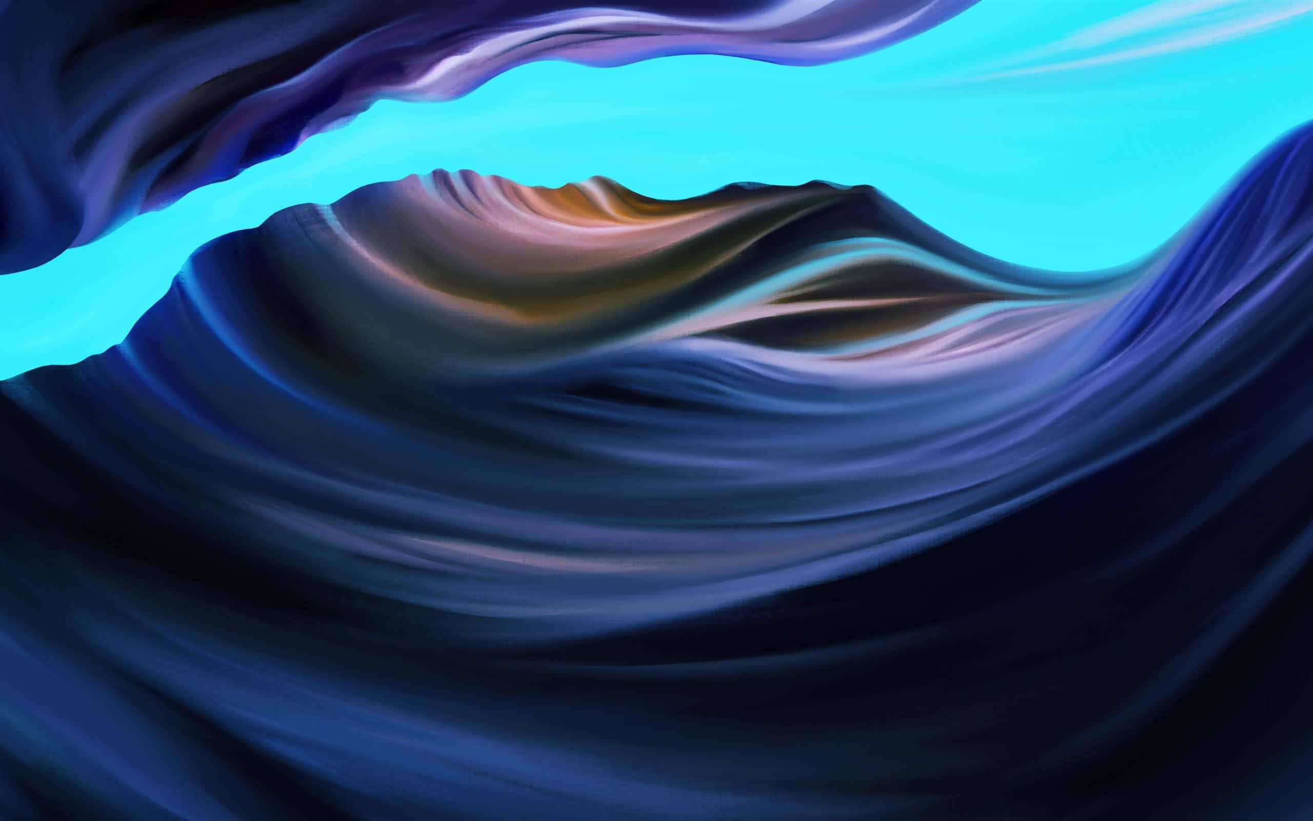 Macbook Retina, deep blues, vibrant cyan, 2K Desktop Wallpaper