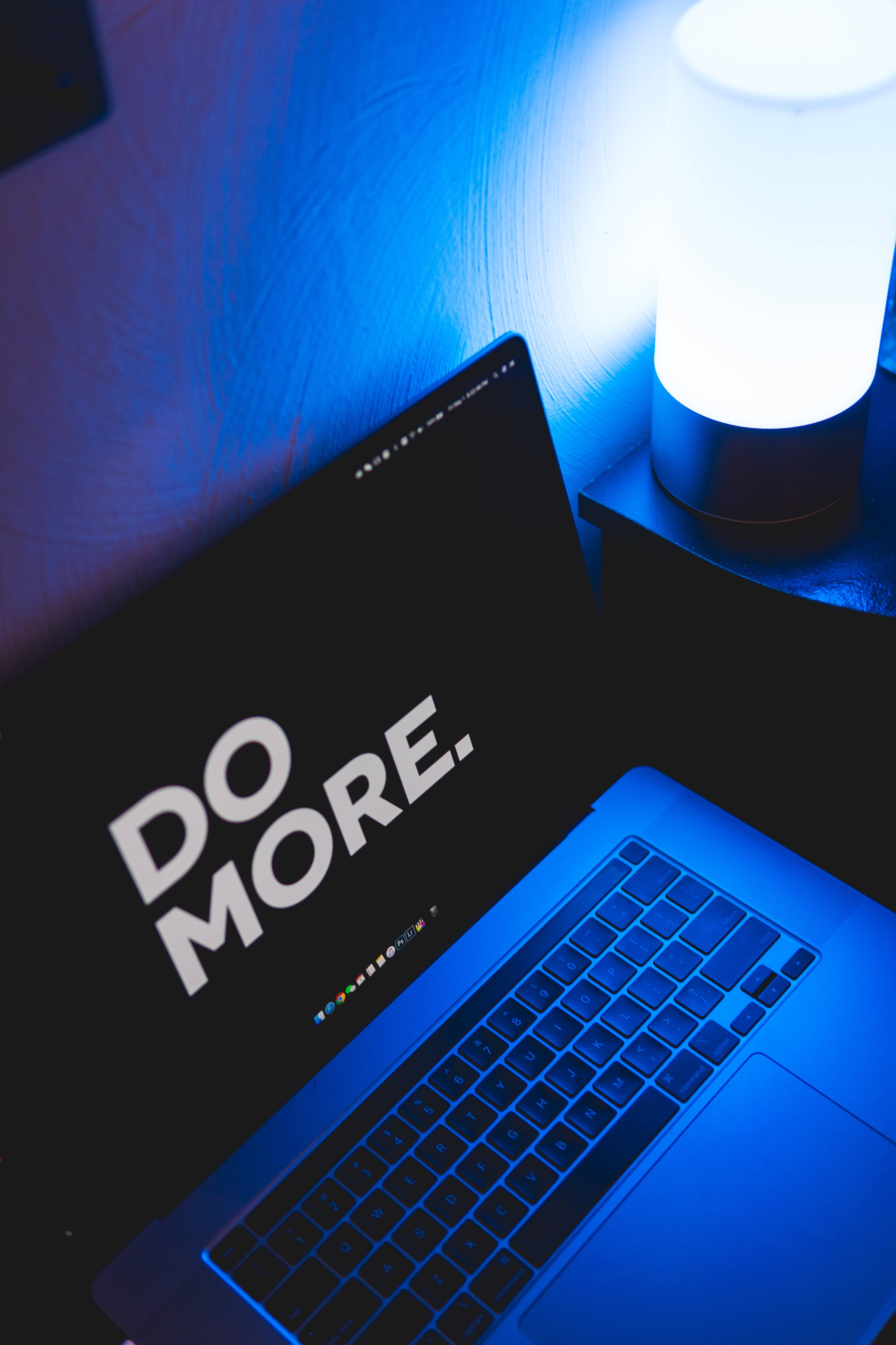 MacBook, DO MORE, white text, 5K Phone Wallpaper