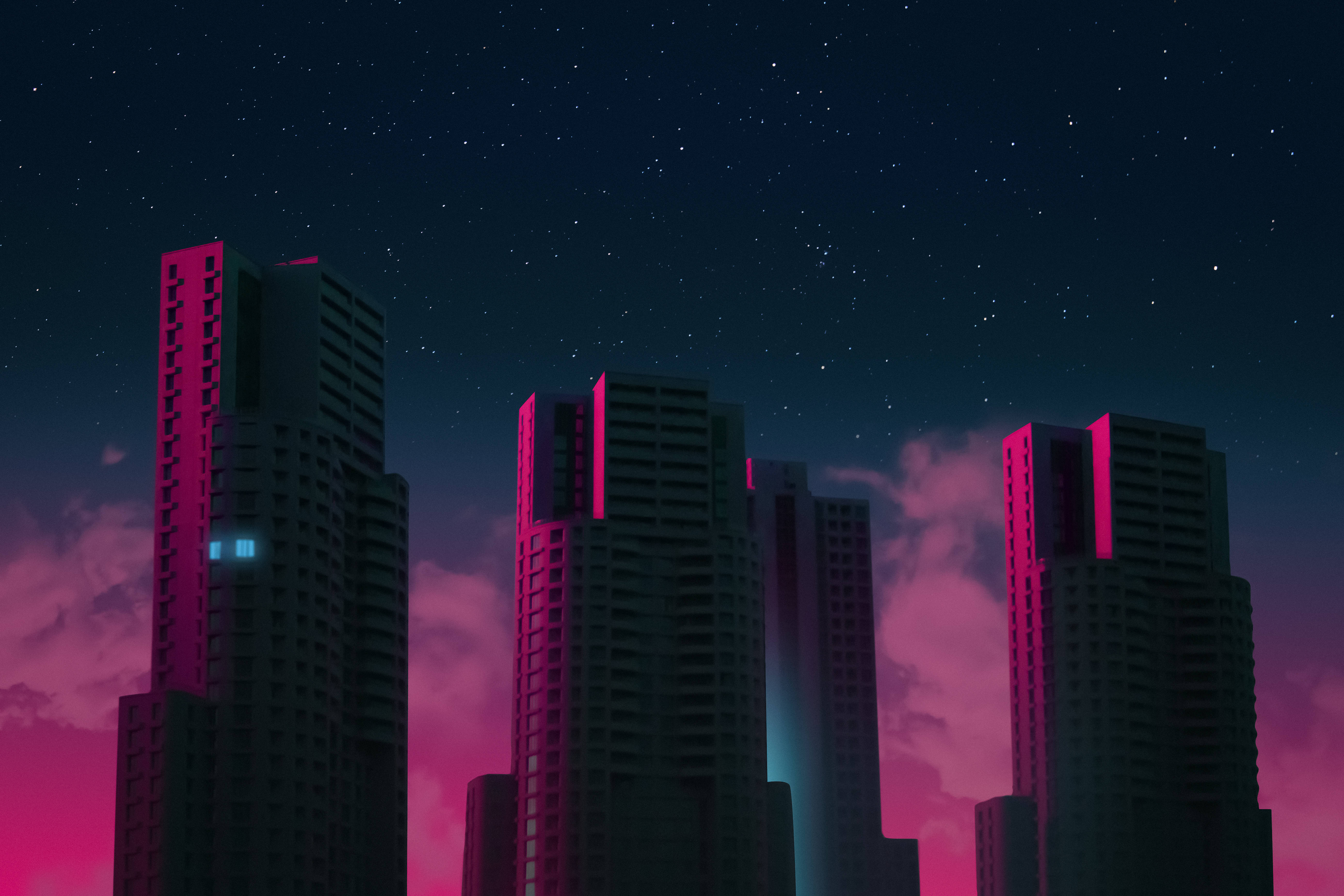Macedonia, neon pink, teal, 5K Desktop Wallpaper