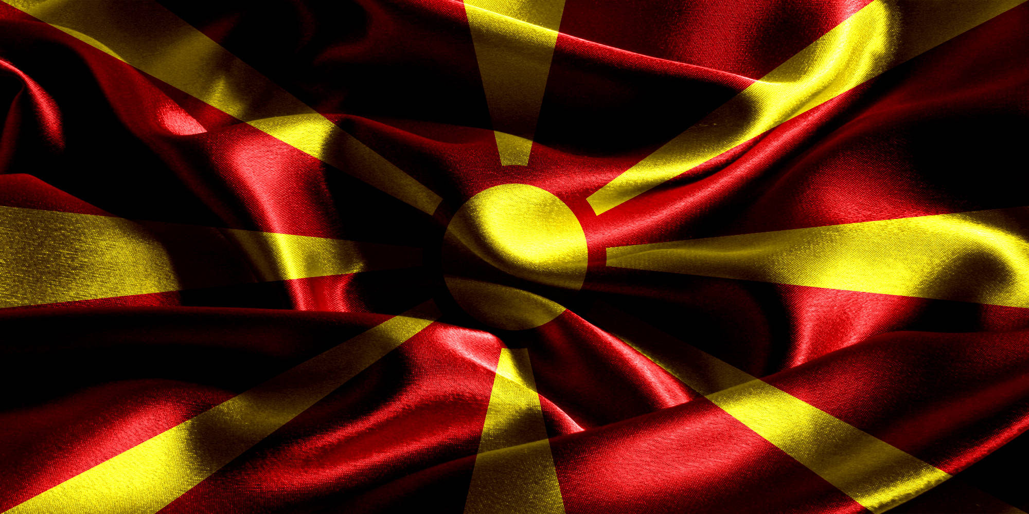 Macedonia flag, red, gold, Full HD Desktop Wallpaper