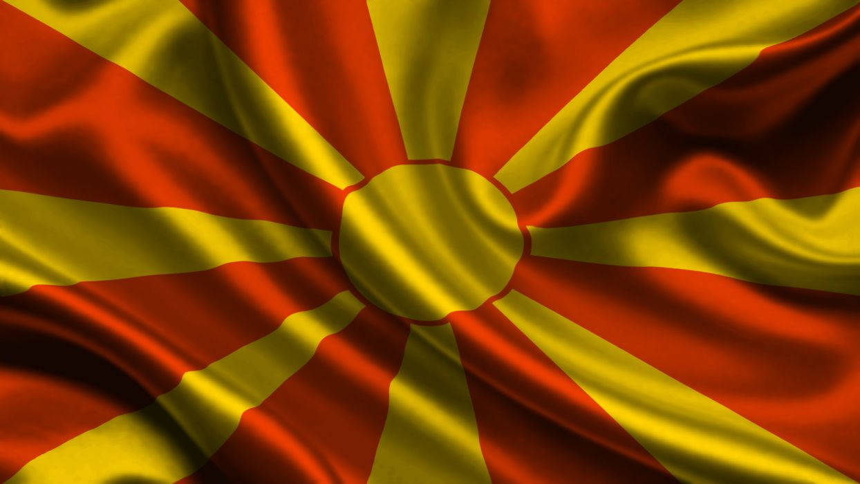 Macedonia flag, red, gold, SD Desktop Wallpaper