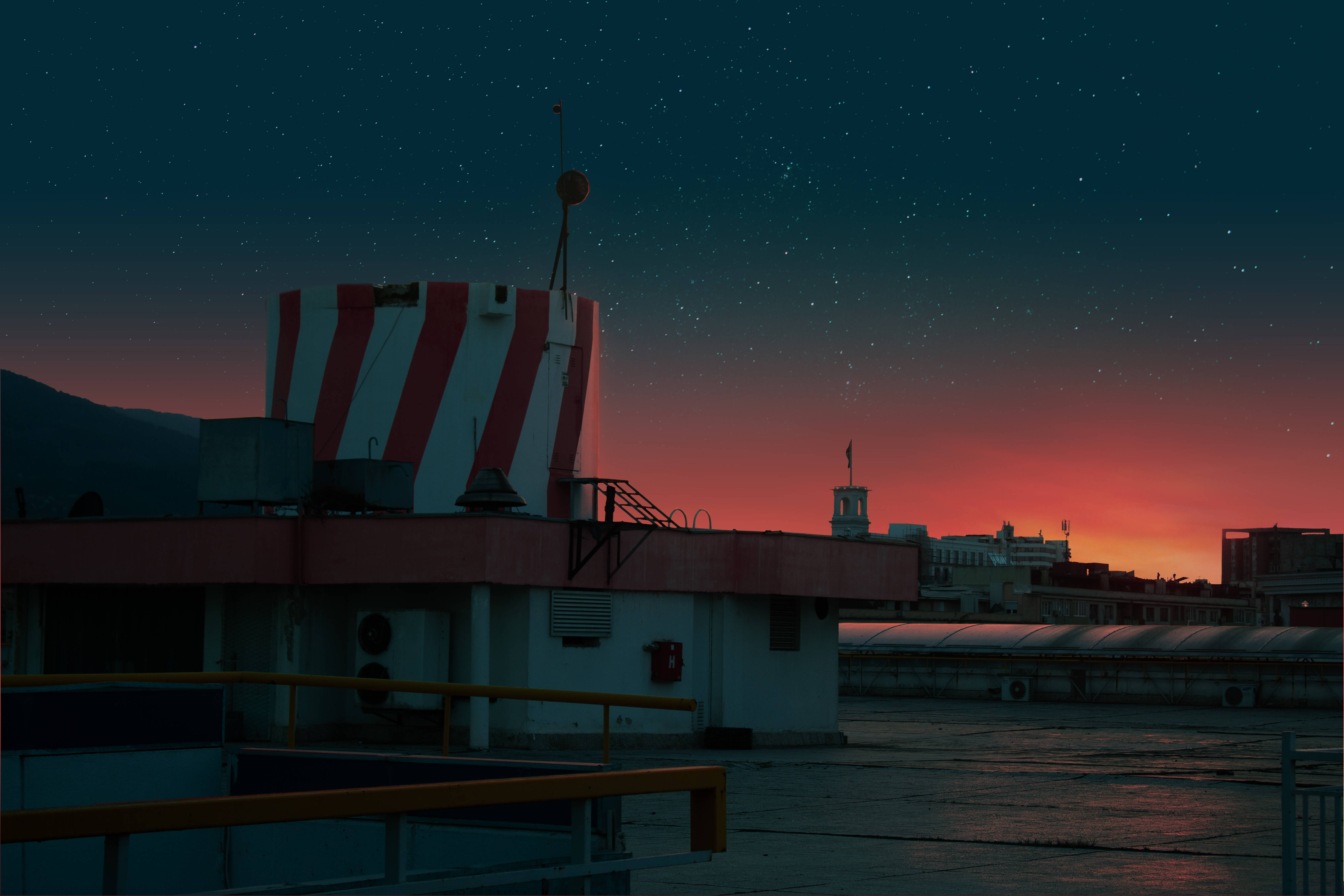 Macedonia, rooftop, twilight, 5K Desktop Wallpaper