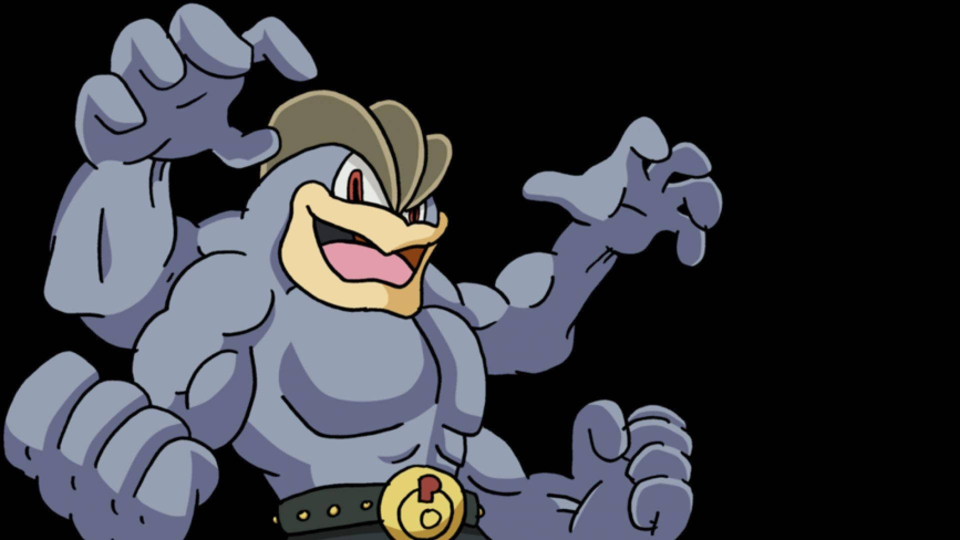 Machamp, blue, cowboy hat, Full HD Desktop Wallpaper
