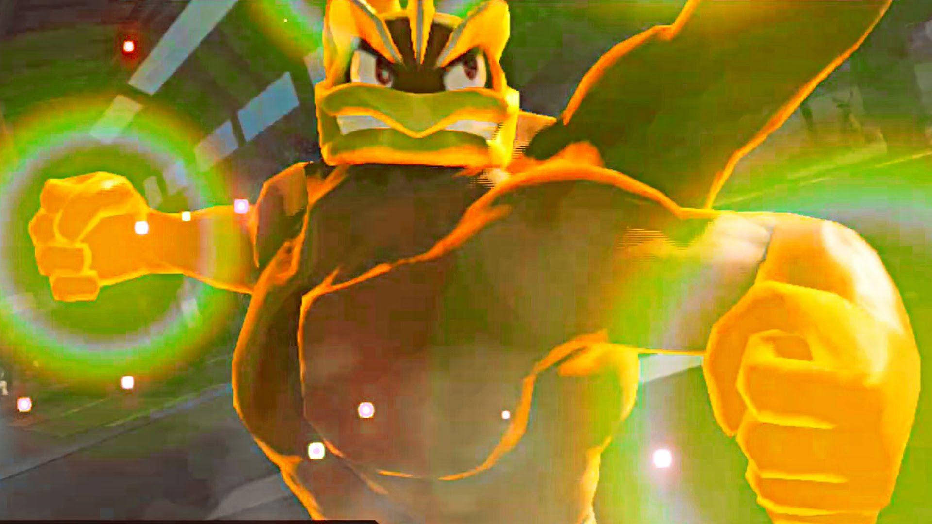 Machamp, golden, glowing green aura, Full HD Desktop Wallpaper