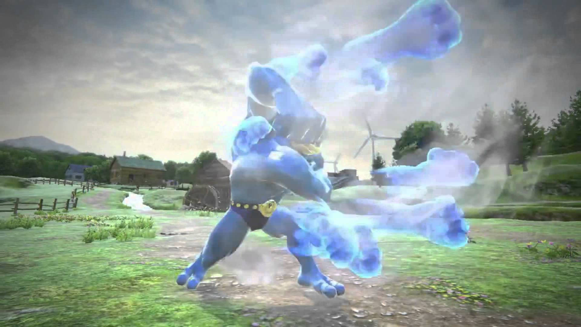 Machamp, glowing blue, ice limbs, Full HD Desktop Wallpaper