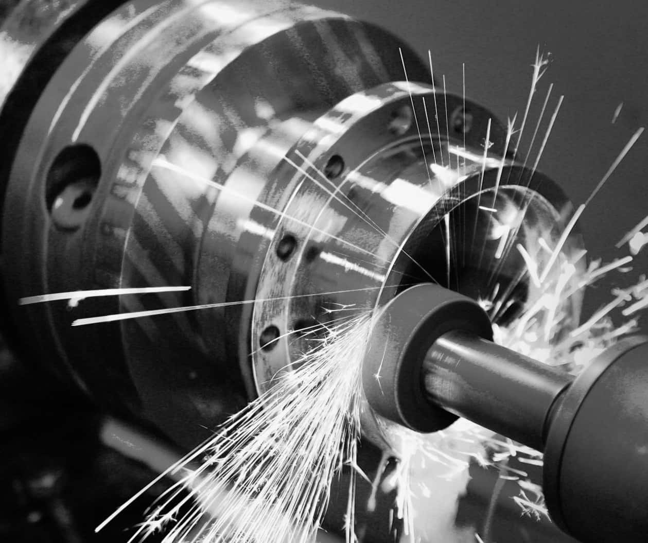 metal lathe, steel, sparks, SD Desktop Wallpaper