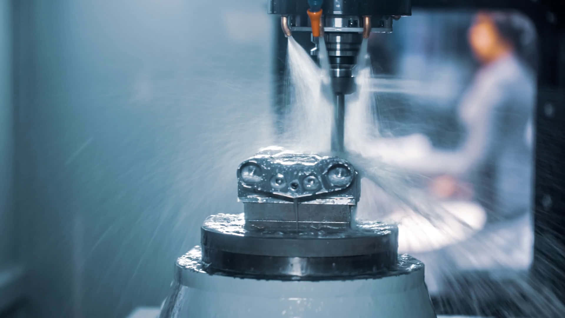 Vertical Machining Drill, CNC machine, metal part, Full HD Desktop Wallpaper
