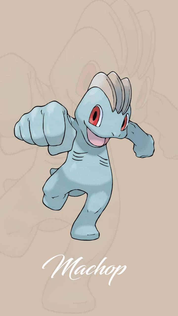 Machop, blue, red eyes, HD Phone Wallpaper