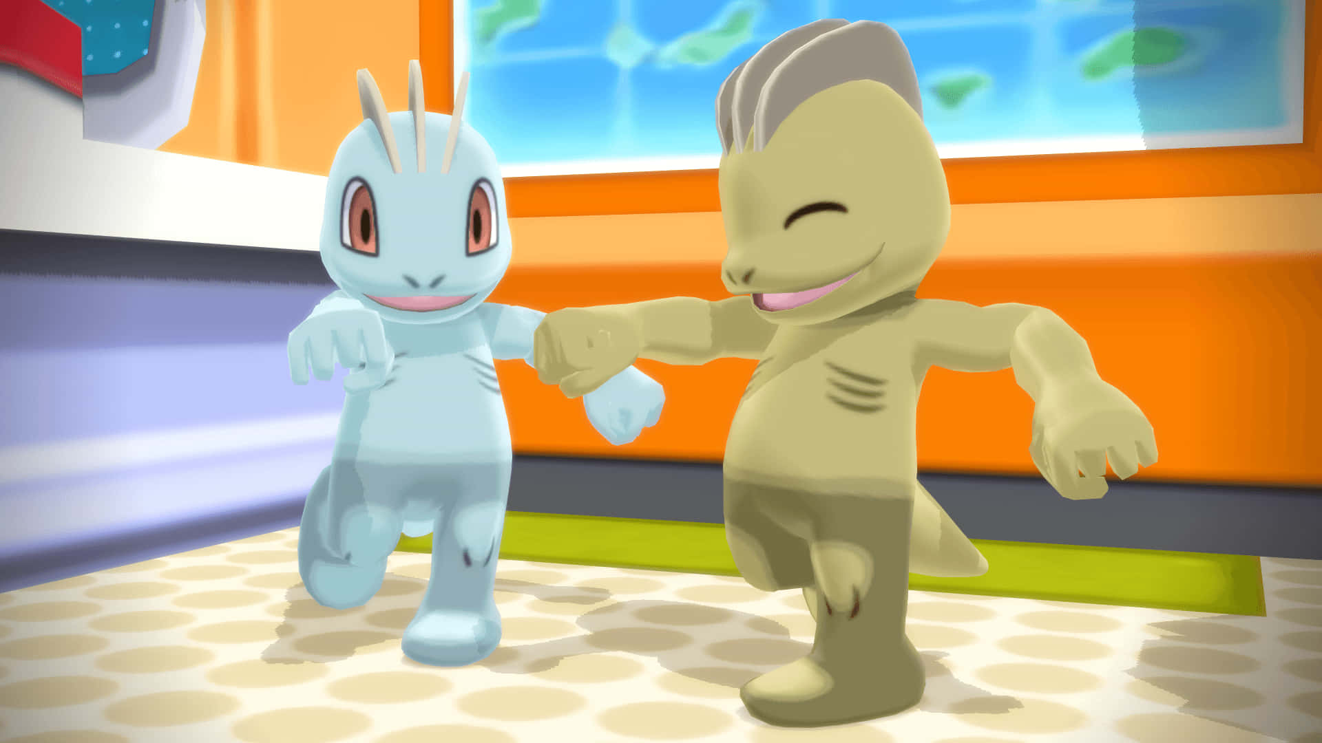 Machop, Shiny Machop, Regular Machop, Full HD Desktop Wallpaper