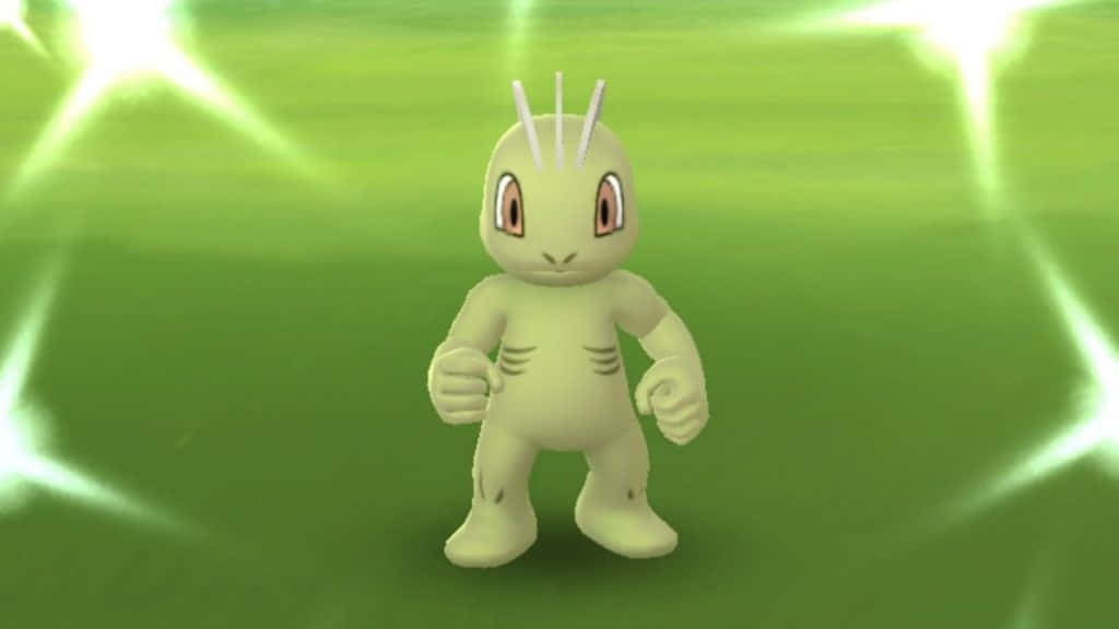 Machop, green background, light green, SD Desktop Wallpaper