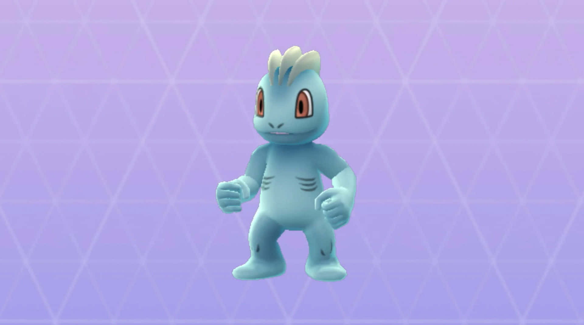 Machop, light blue, white spiky hair, Full HD Desktop Wallpaper