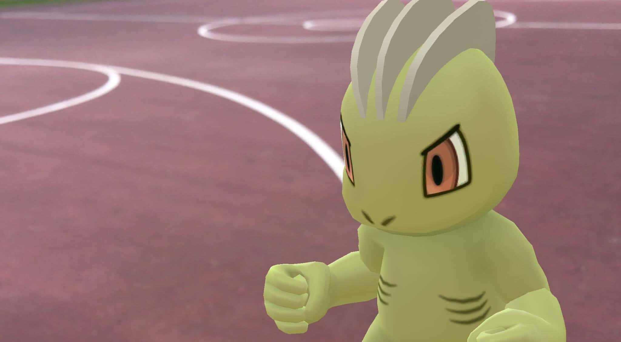 Shiny Machop, lime green, white spiky hair, Full HD Desktop Wallpaper