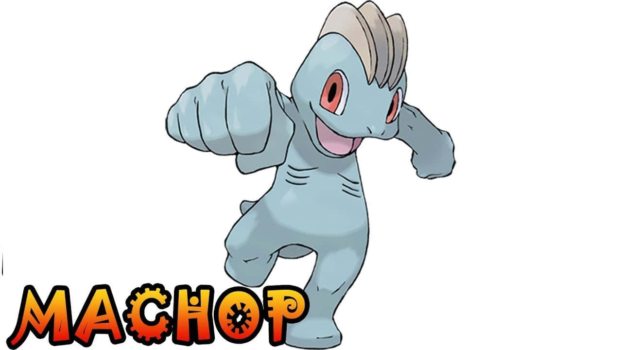 Machop, blue, red eyes, HD Desktop Wallpaper