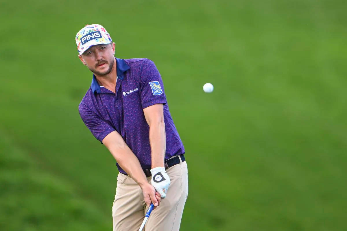 Mackenzie Hughes, purple shirt, colorful cap, SD Desktop Wallpaper