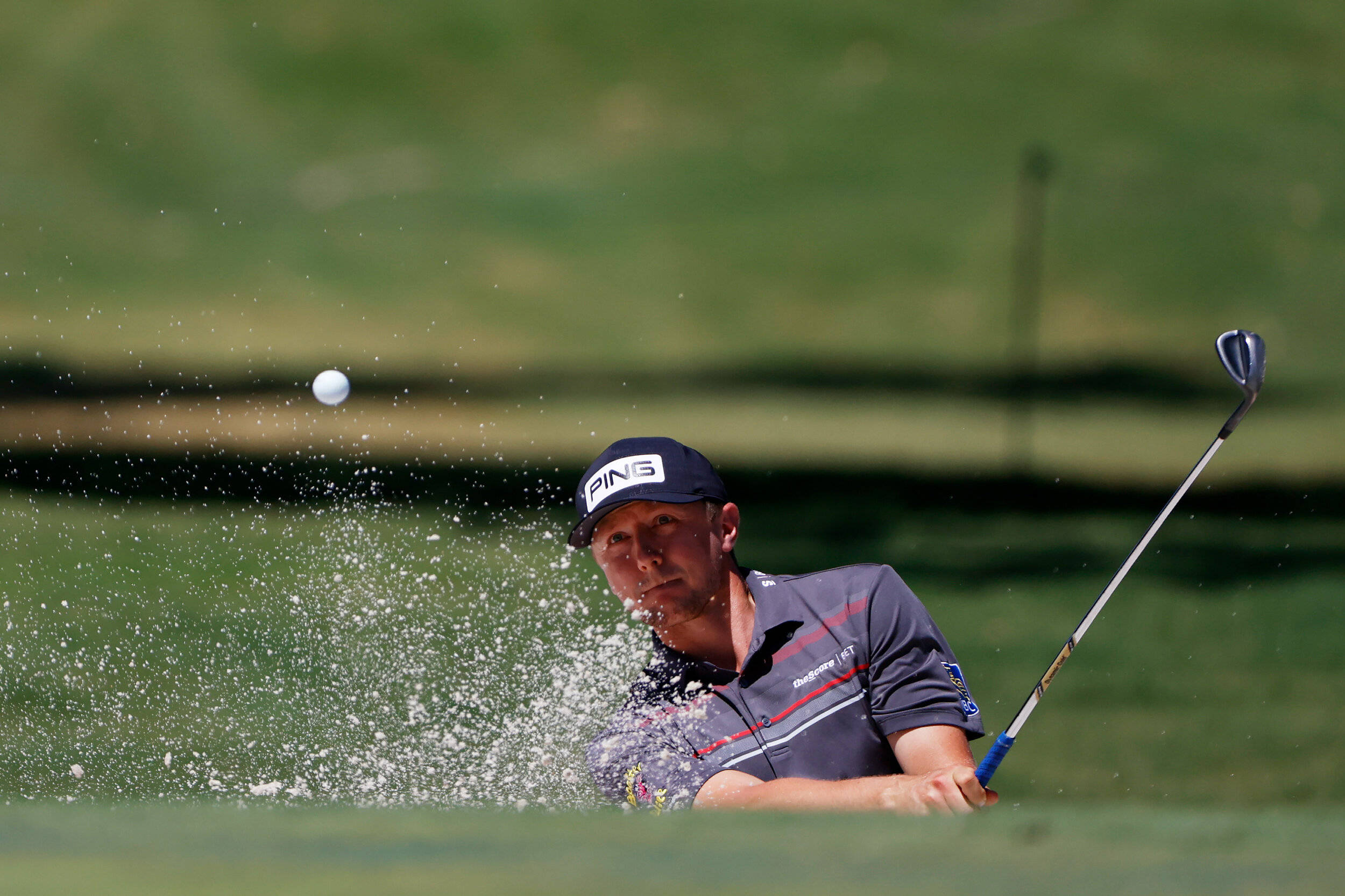 Mackenzie Hughes, sand bunker, ball, Full HD Desktop Wallpaper