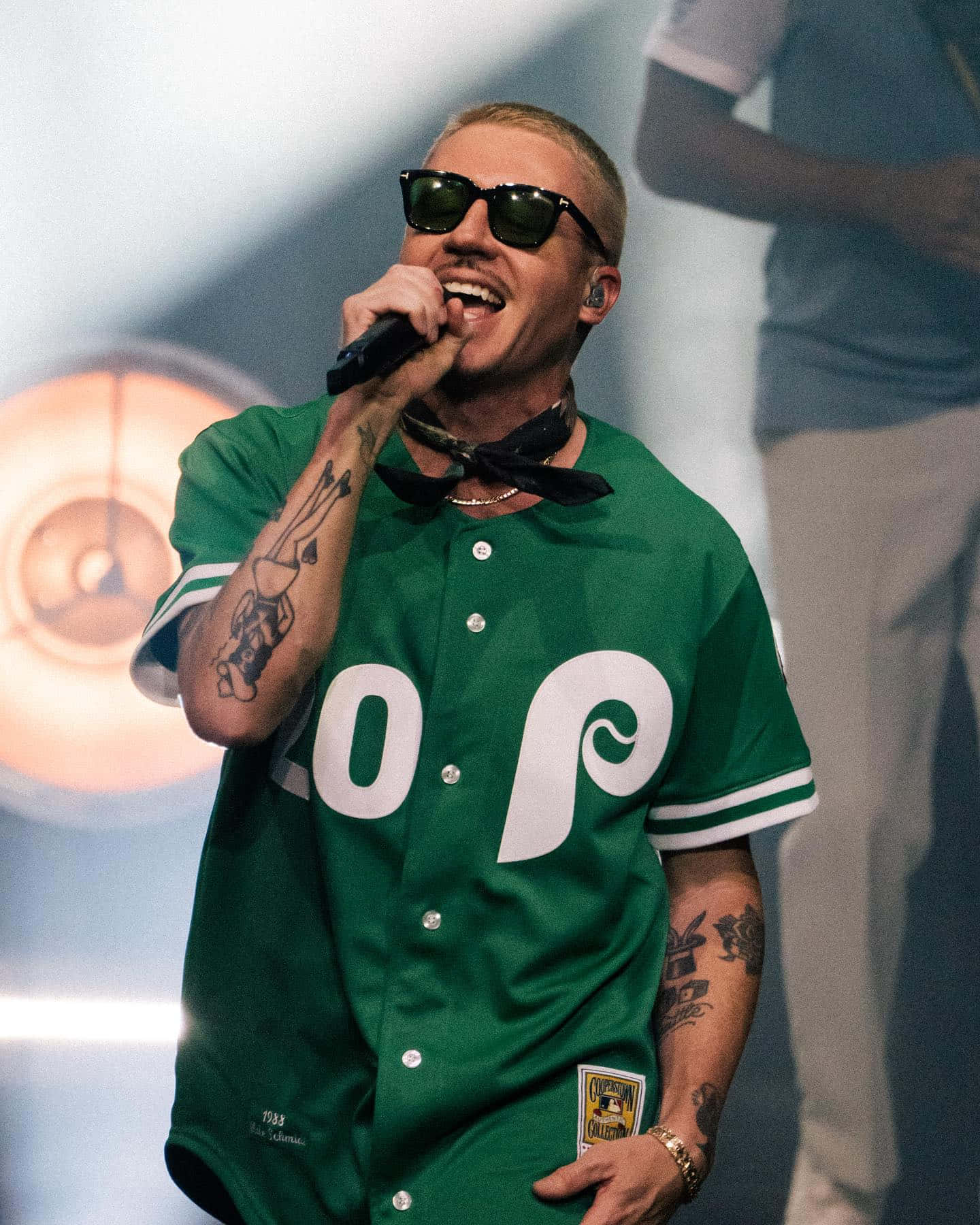Macklemore, green baseball jersey, white lettering, HD Phone Wallpaper
