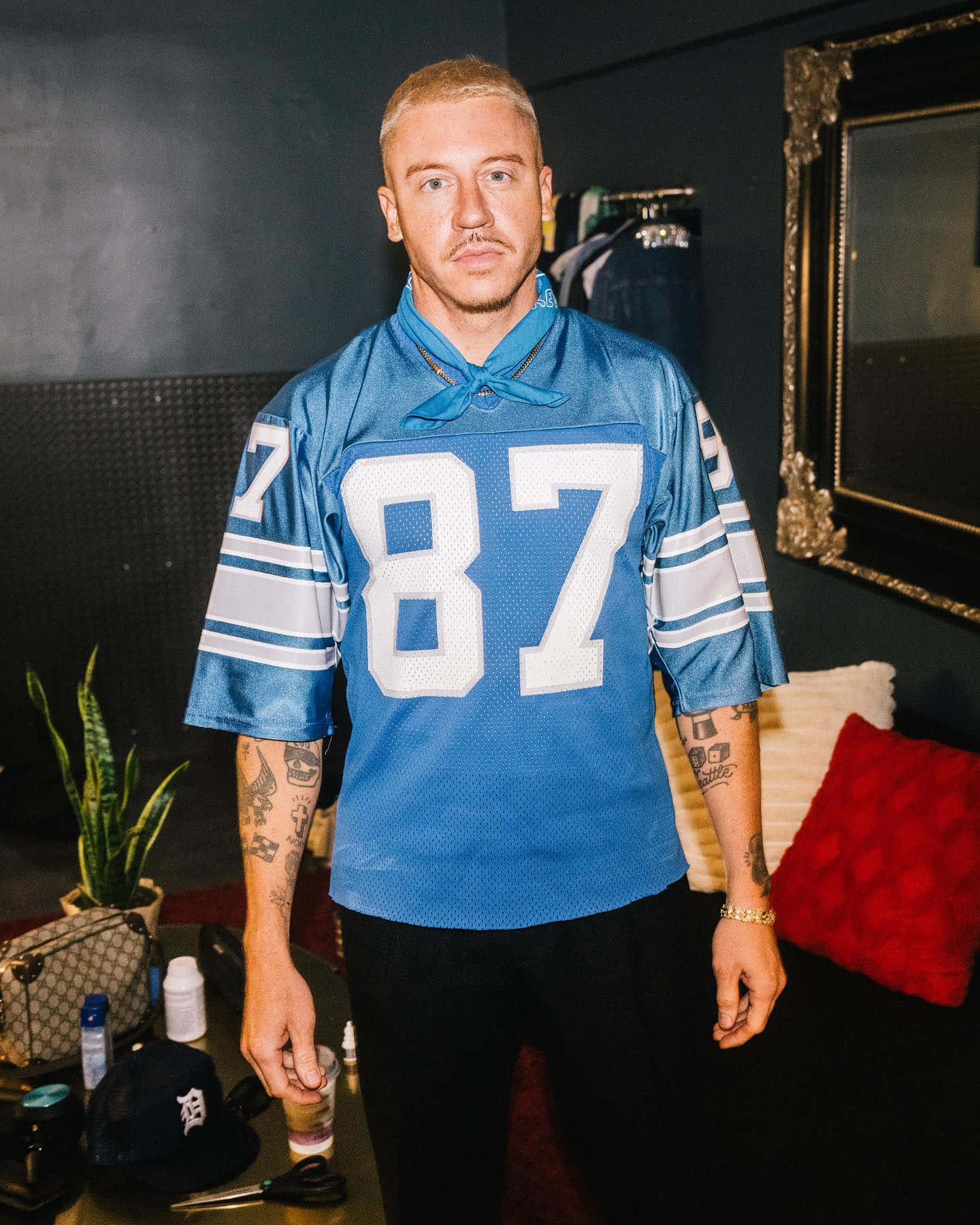 Macklemore, blue football jersey, number 87, HD Phone Wallpaper
