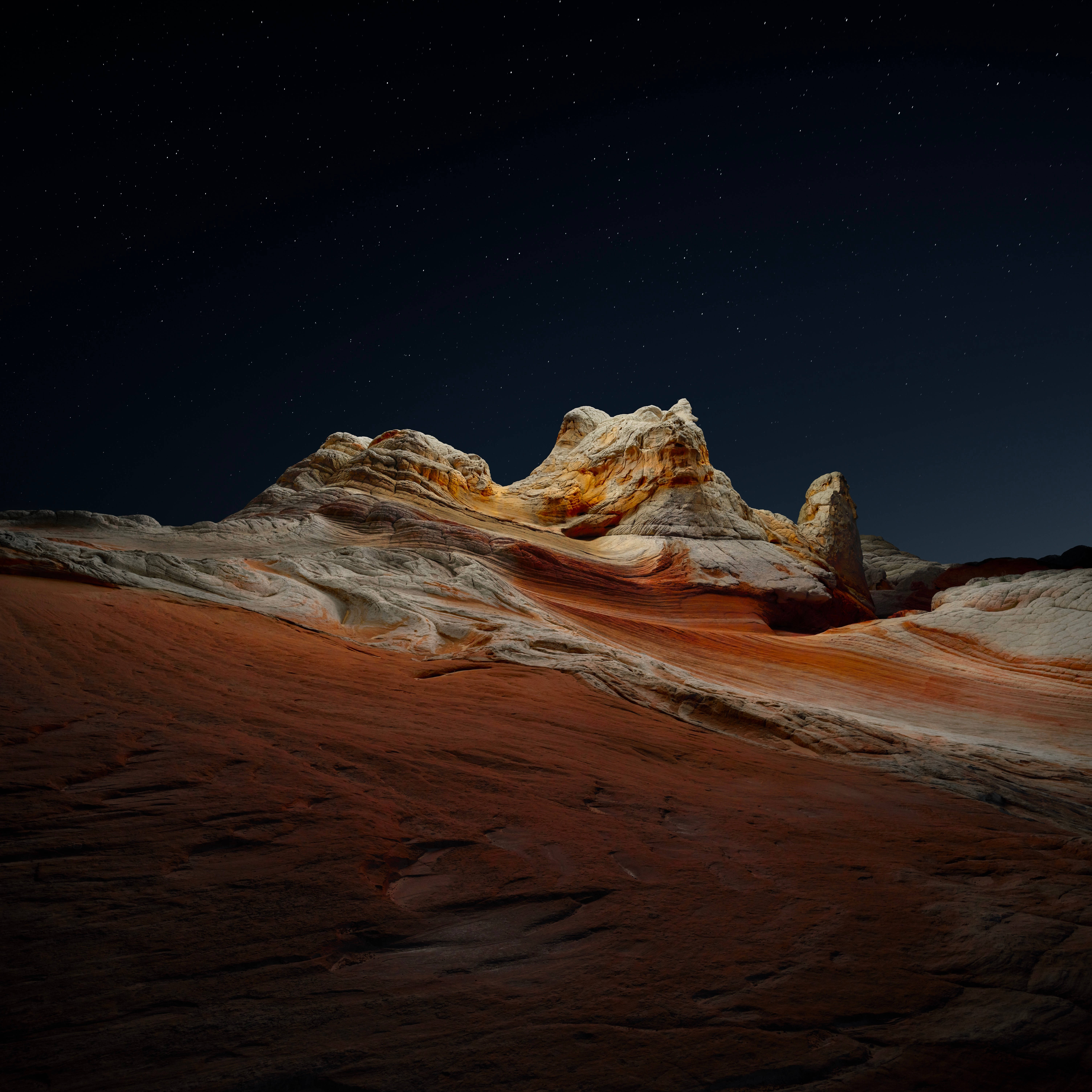 macOS Big Sur, Evening Mountain, starry night sky, 5K Desktop Wallpaper