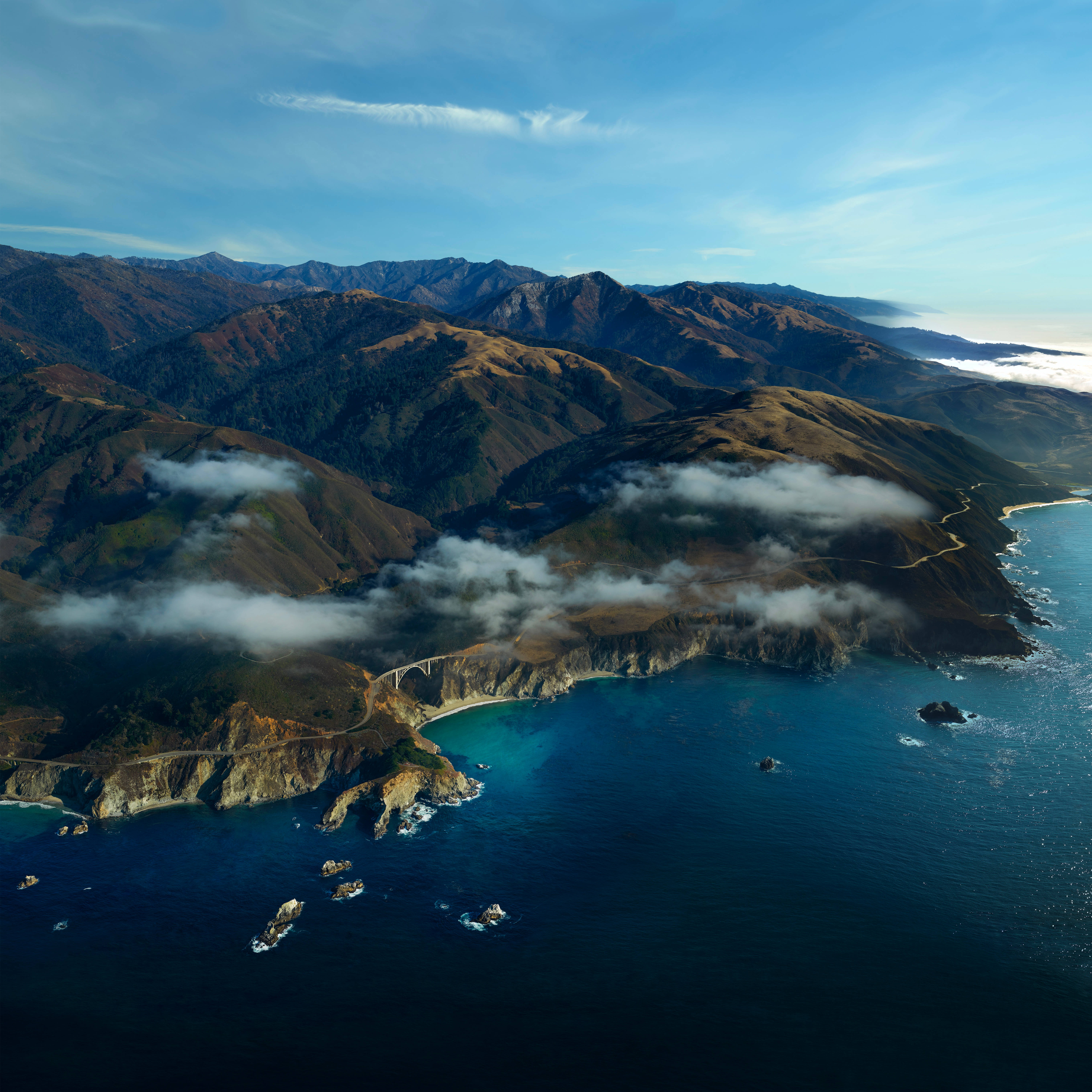 macOS Big Sur, coastal highway, rugged cliffs, 5K Desktop Wallpaper