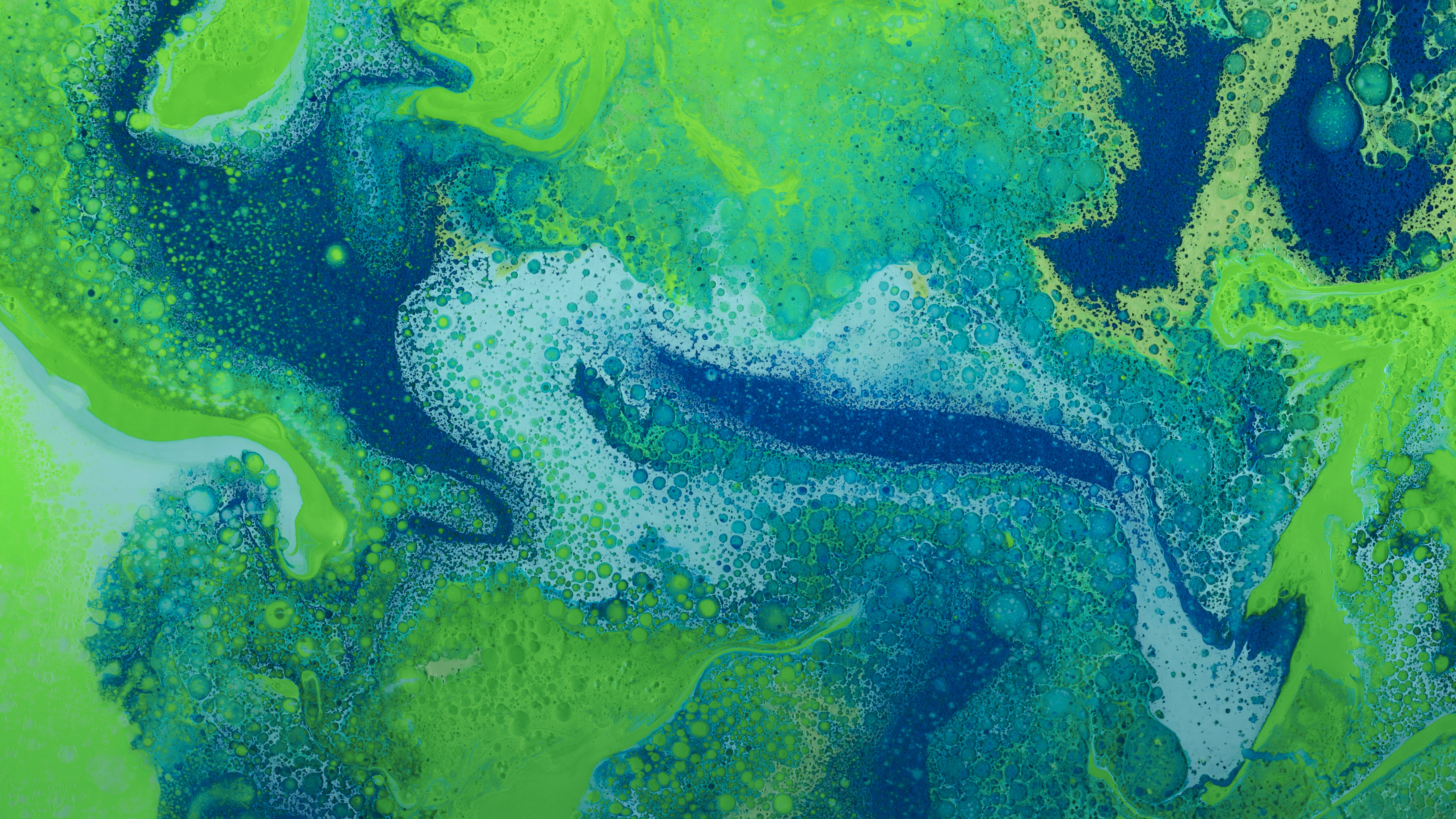 macOS Big Sur, neon greens, deep blues, 5K Desktop Wallpaper
