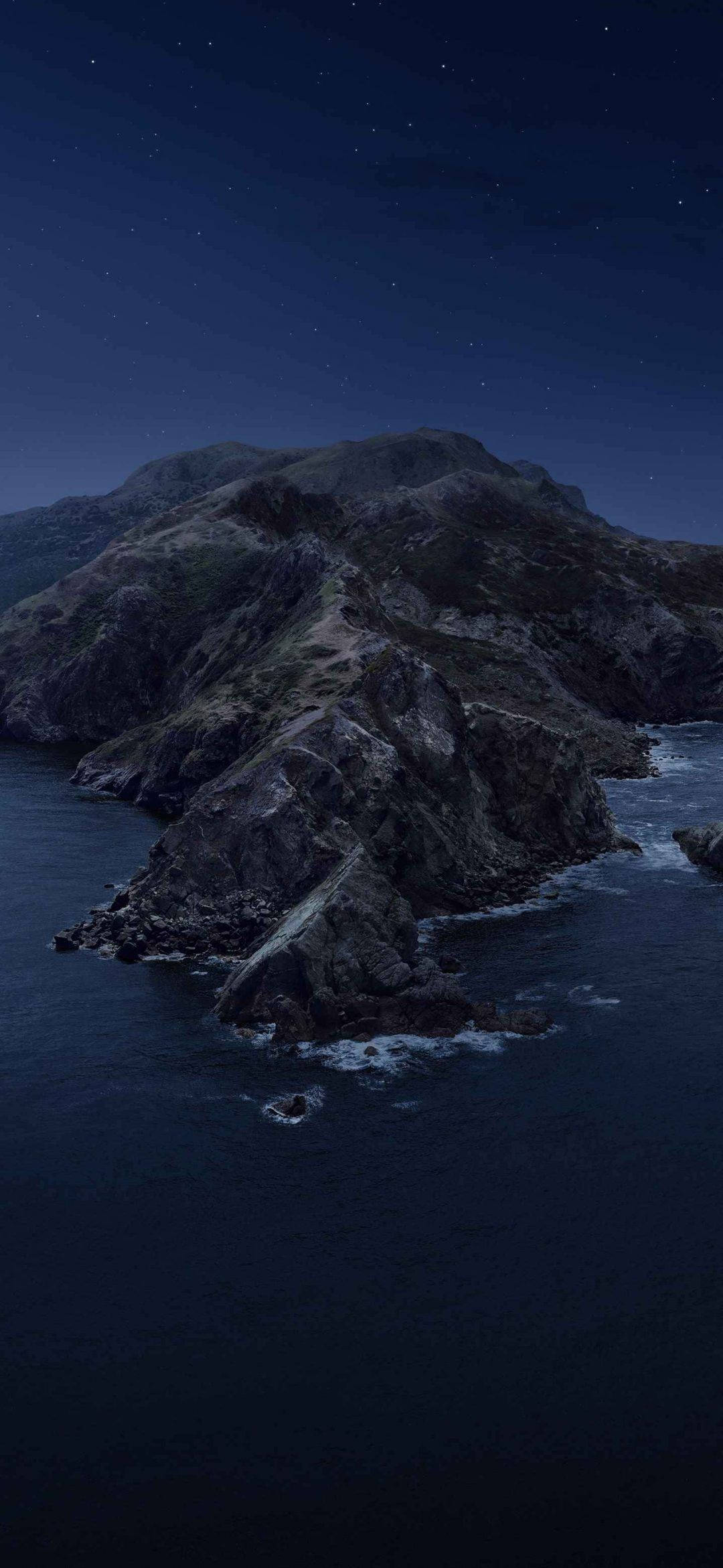 macOS Catalina, Deep Blue Sky, starry night sky, Full HD Phone Wallpaper