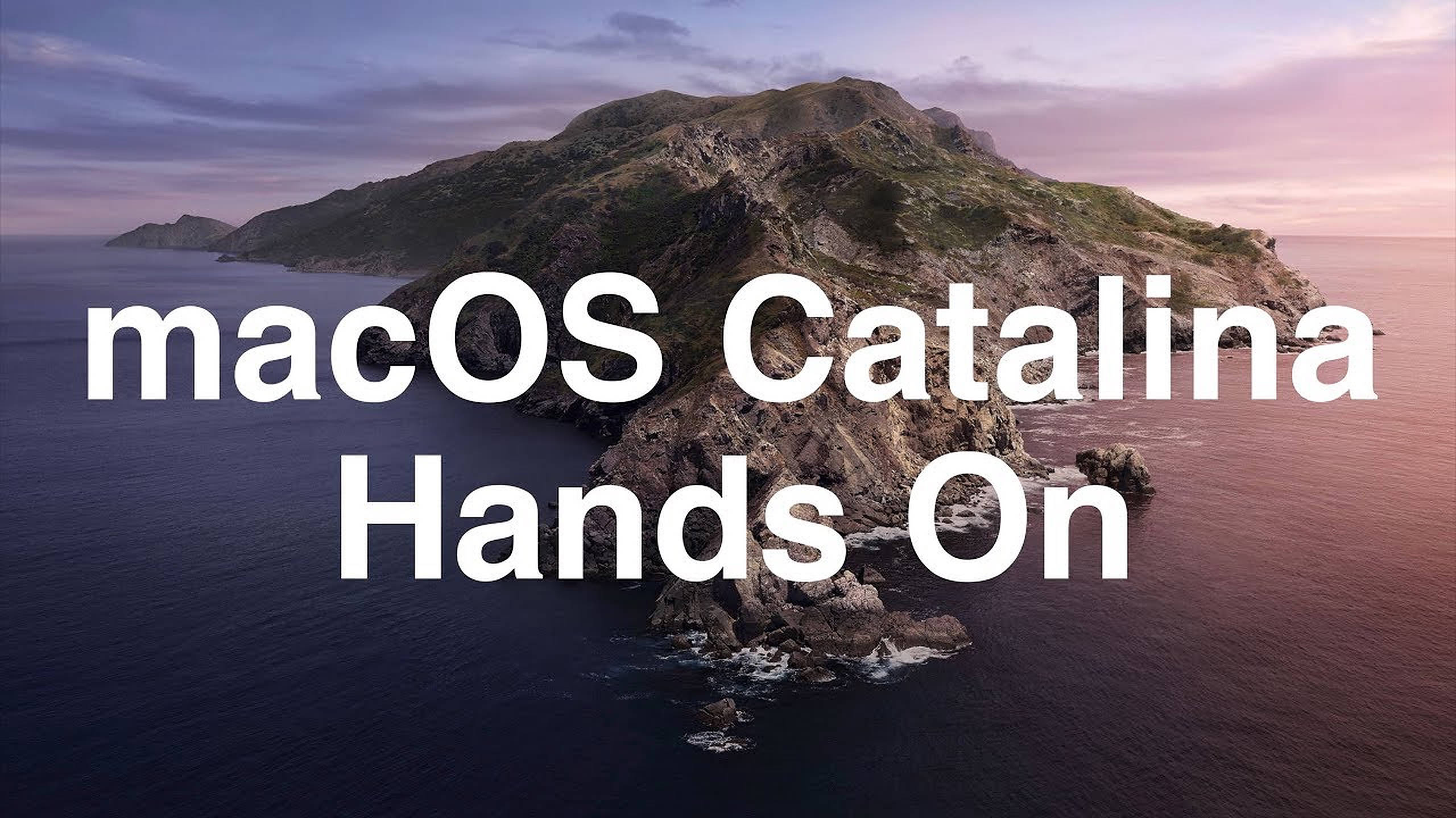 macOS Catalina, sunset, pink sky, 2K Desktop Wallpaper