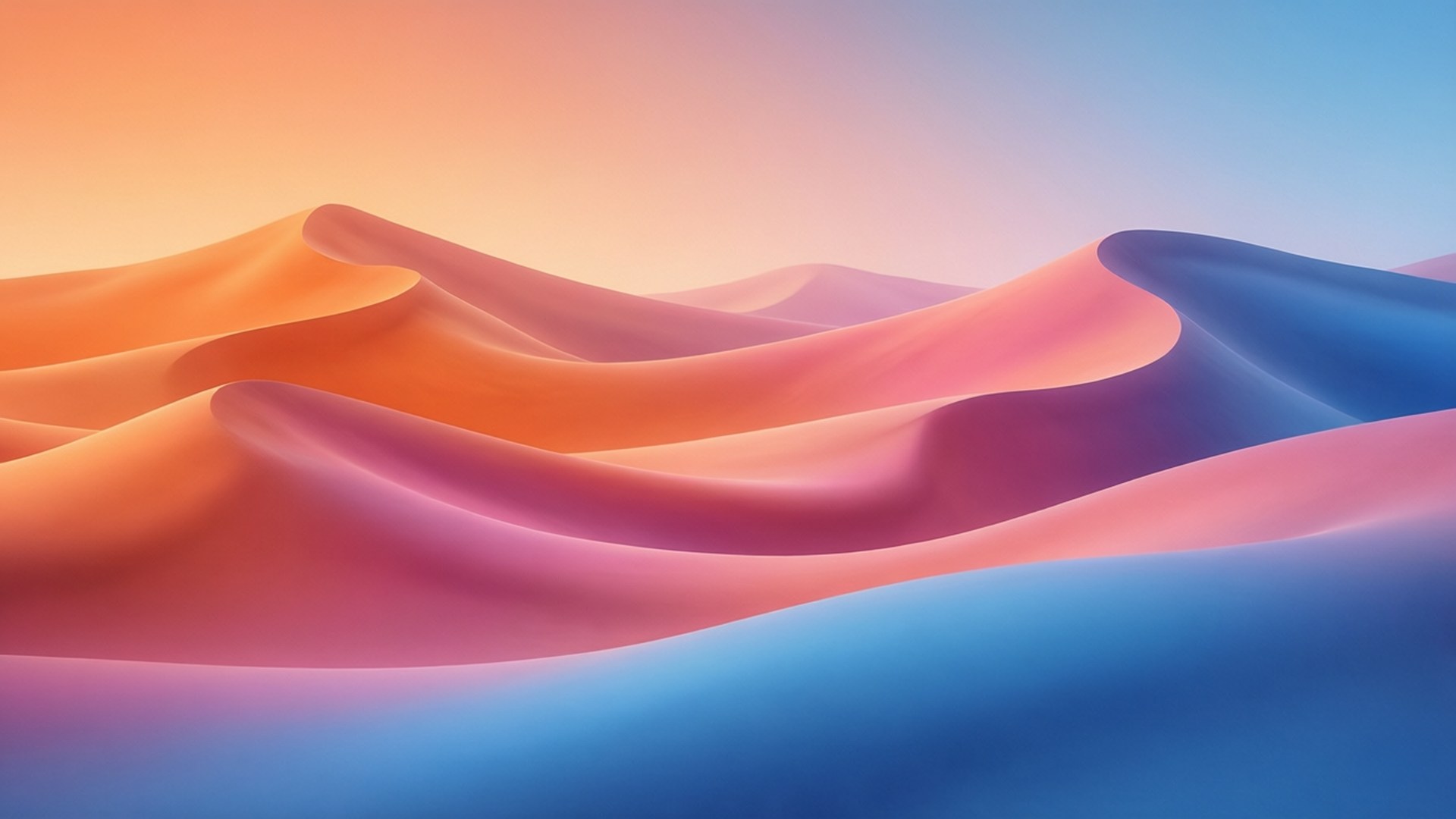 macOS Mojave, gradient waves, warm orange, Full HD Desktop Wallpaper