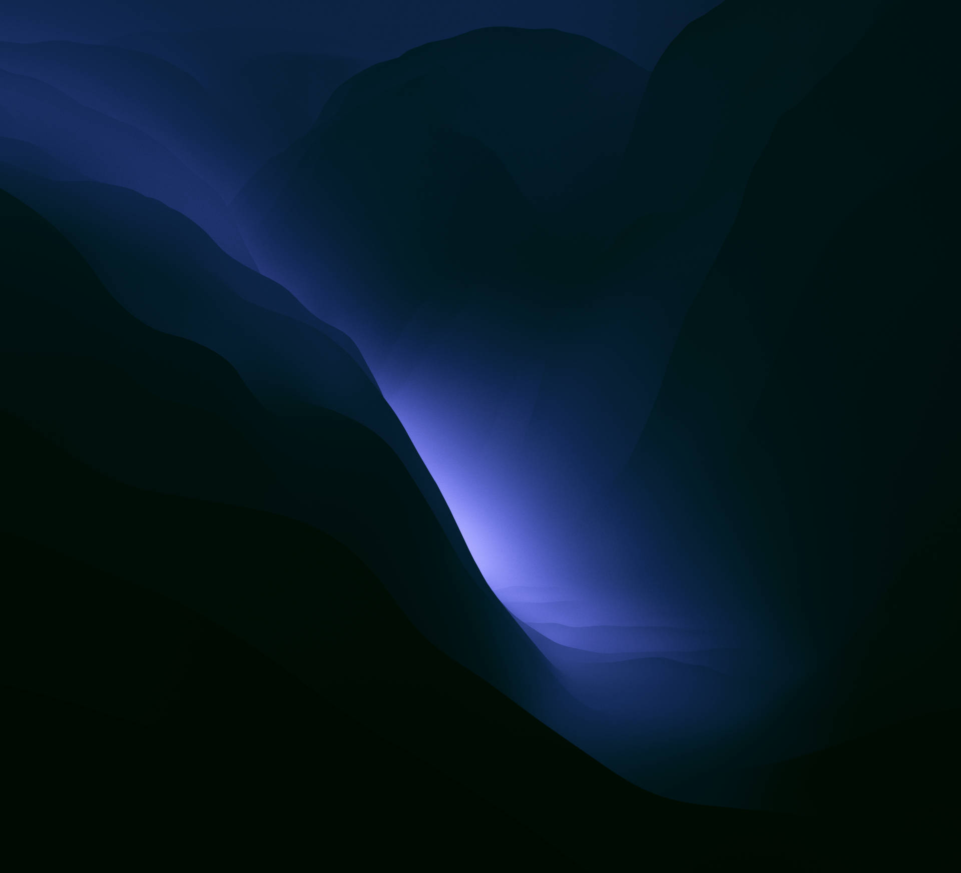 macOS Monterey, dark aesthetic, dark blue waves, Full HD Desktop Wallpaper