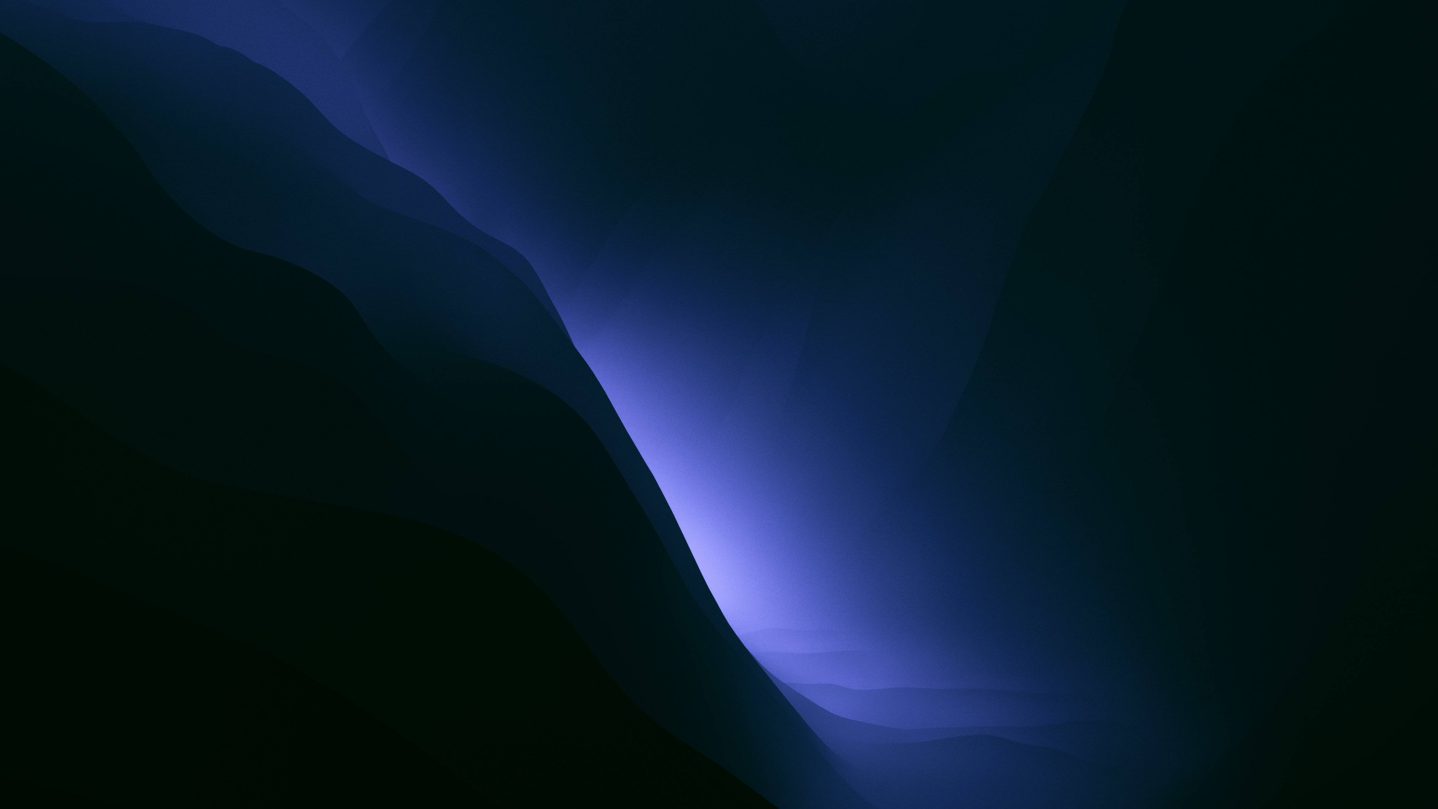 dusky art, macOS Monterey, dark blue, 4K Desktop Wallpaper