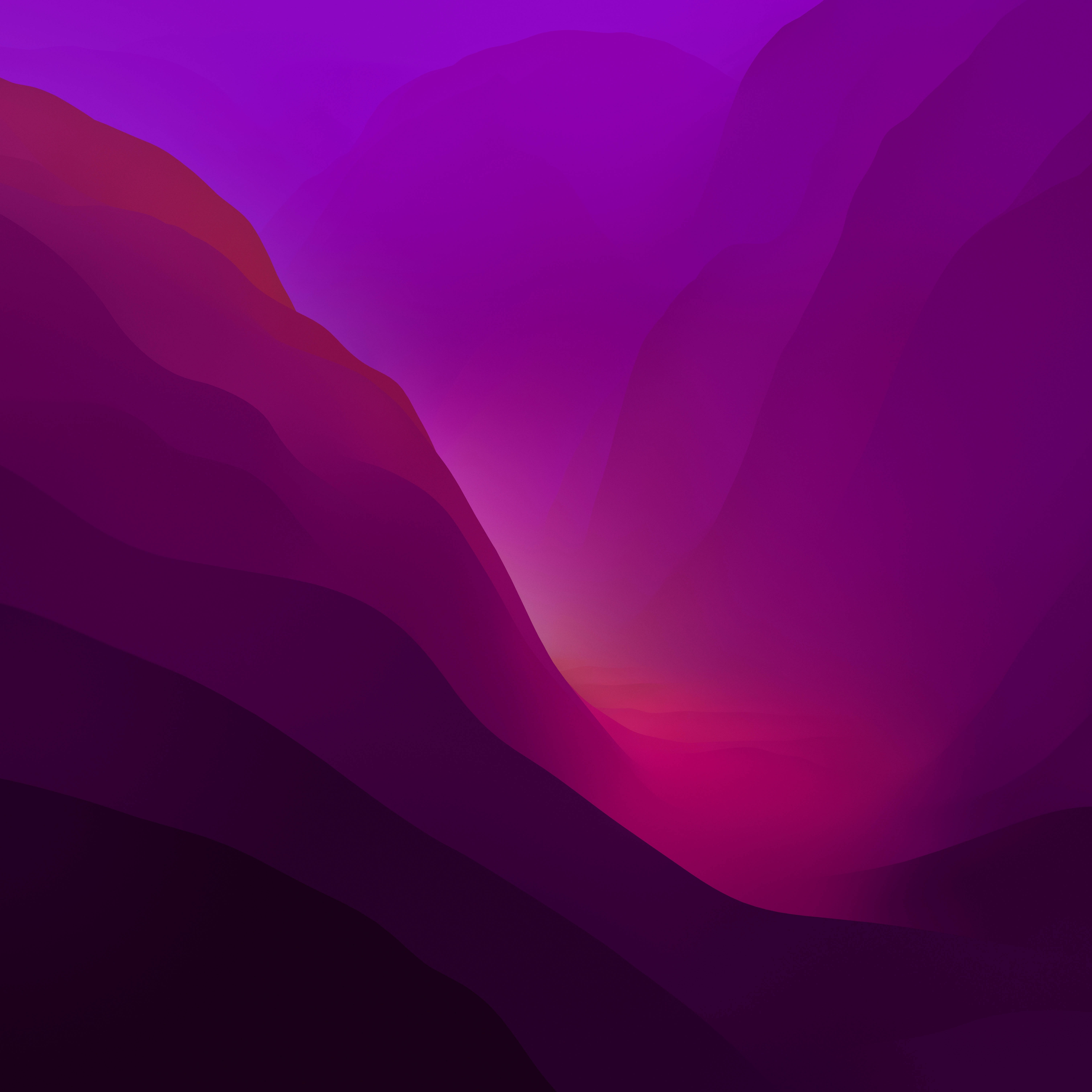 macOS Monterey, violet terrains, purple gradients, 5K Desktop Wallpaper