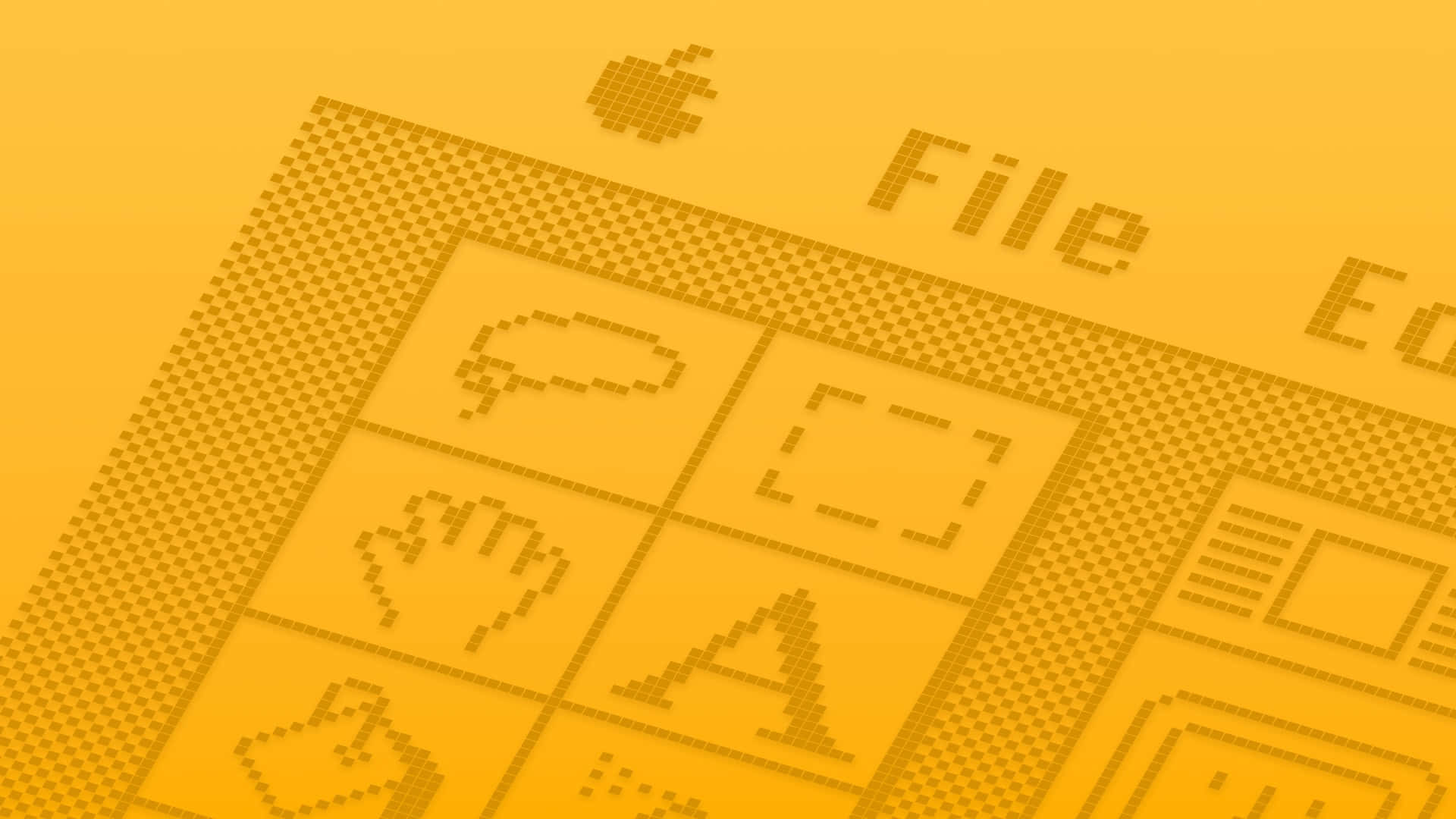 macOS Sequoia, vintage pixelated computer interface, icons, Full HD Desktop Wallpaper