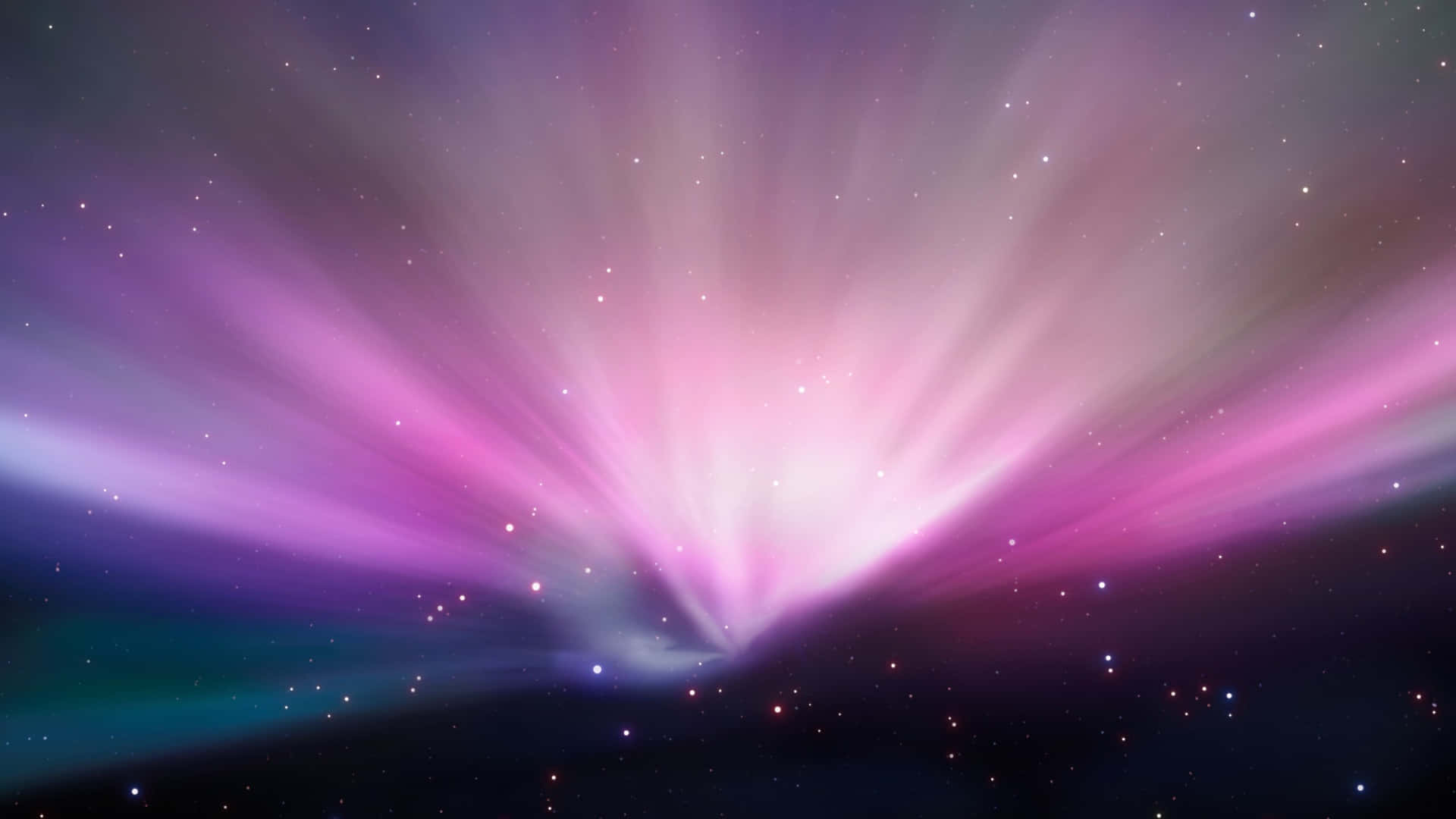 macOS Sequoia, vibrant pink and purple auroras, starry night sky, Full HD Desktop Wallpaper