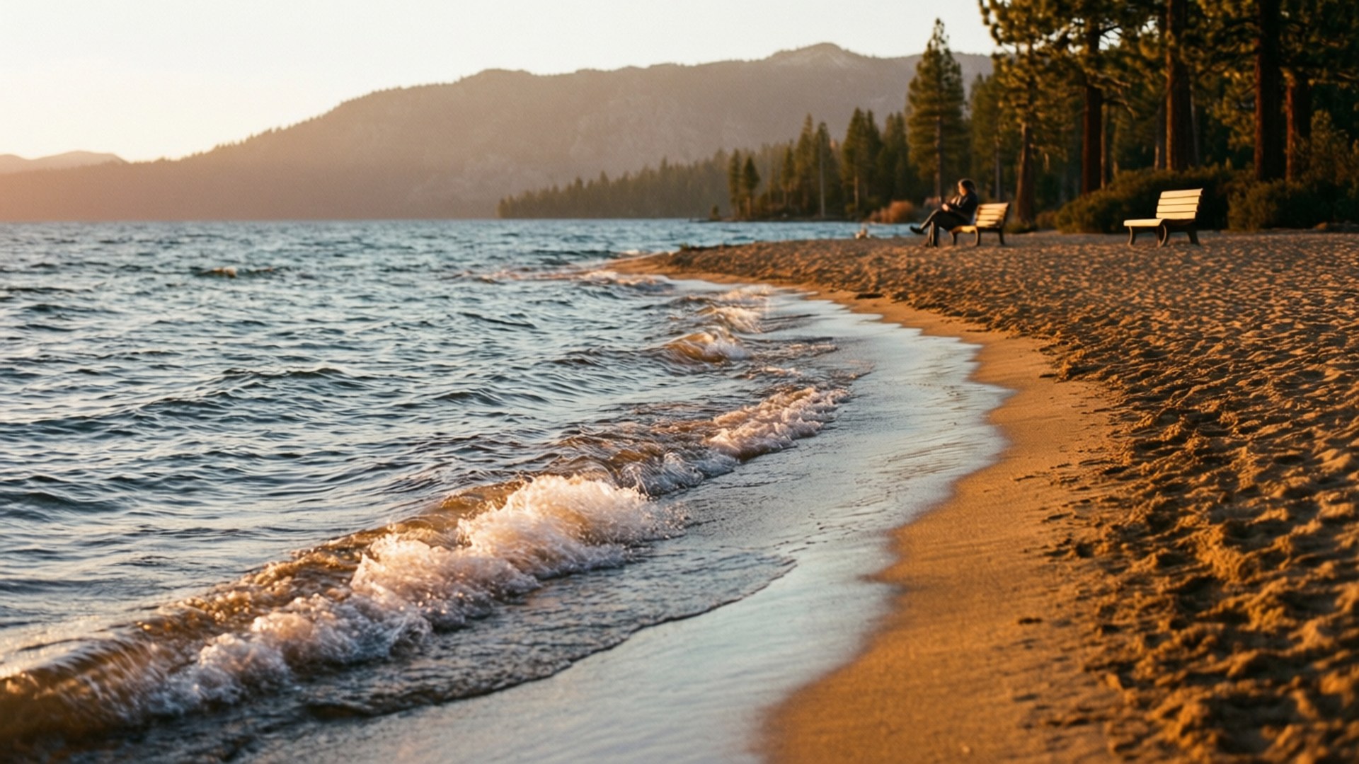 Tahoe, Golden Beach, Lake Tahoe, Full HD Desktop Wallpaper